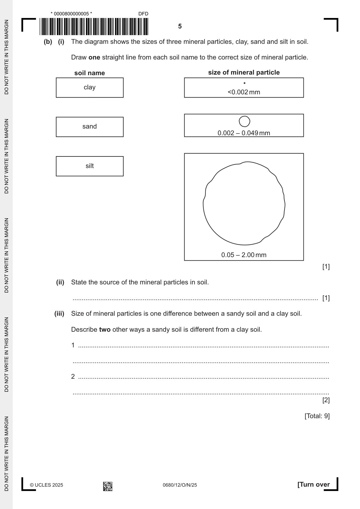 Cambridge IGCSE Environmental Management 0680 2025 Oct/Nov Paper 1 · Variant 2 question paper, page 5 of 20