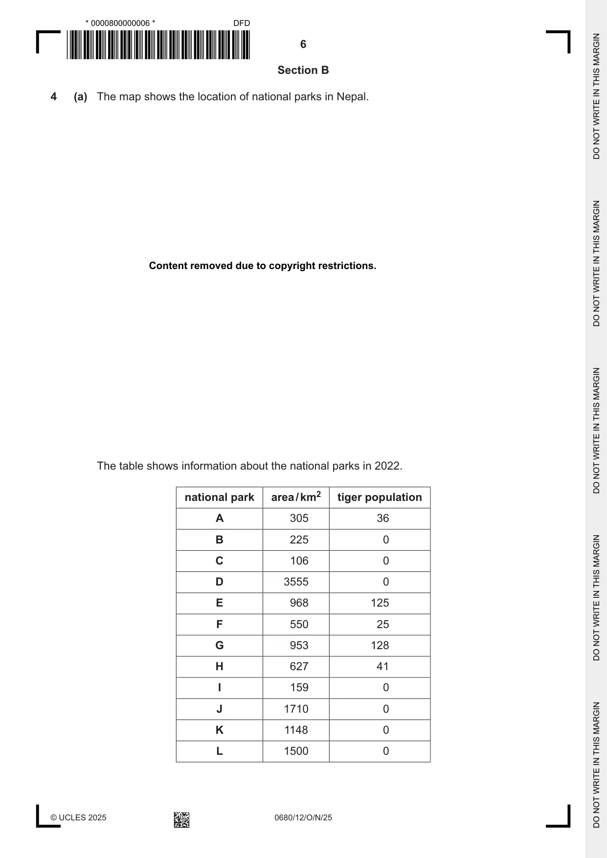 Cambridge IGCSE Environmental Management 0680 2025 Oct/Nov Paper 1 · Variant 2 question paper, page 6 of 20