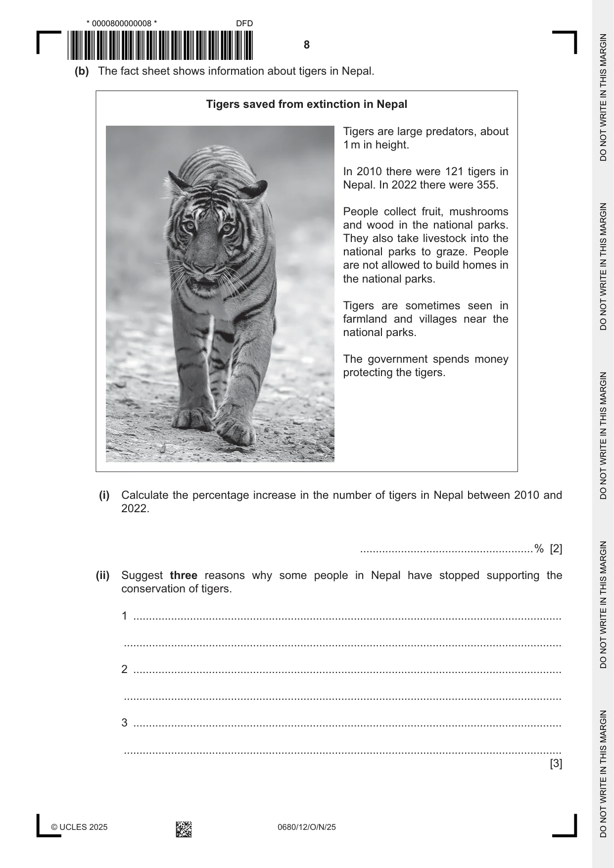 Cambridge IGCSE Environmental Management 0680 2025 Oct/Nov Paper 1 · Variant 2 question paper, page 8 of 20