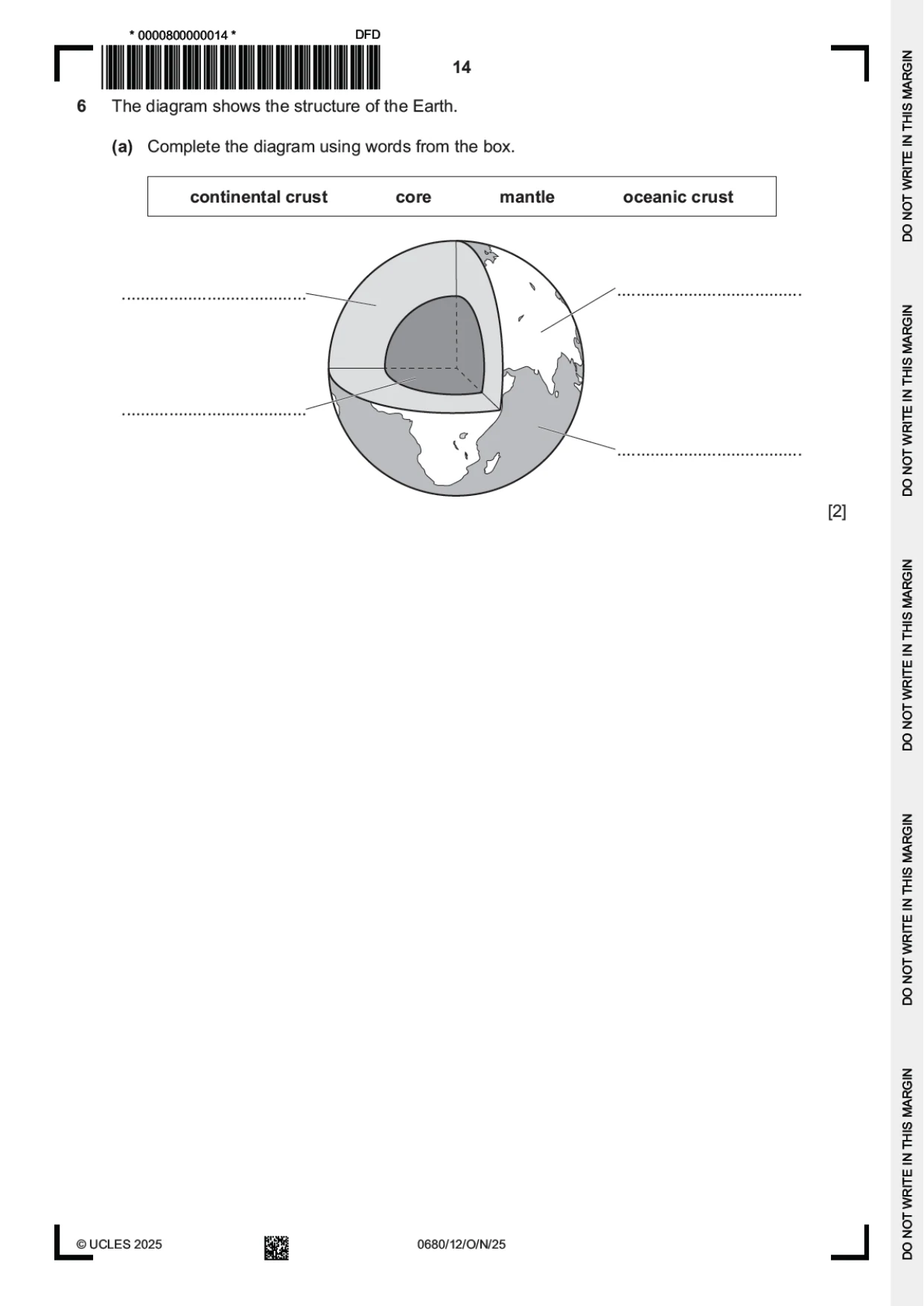 Cambridge IGCSE Environmental Management 0680 2025 Oct/Nov Paper 1 · Variant 2 question paper, page 14 of 20