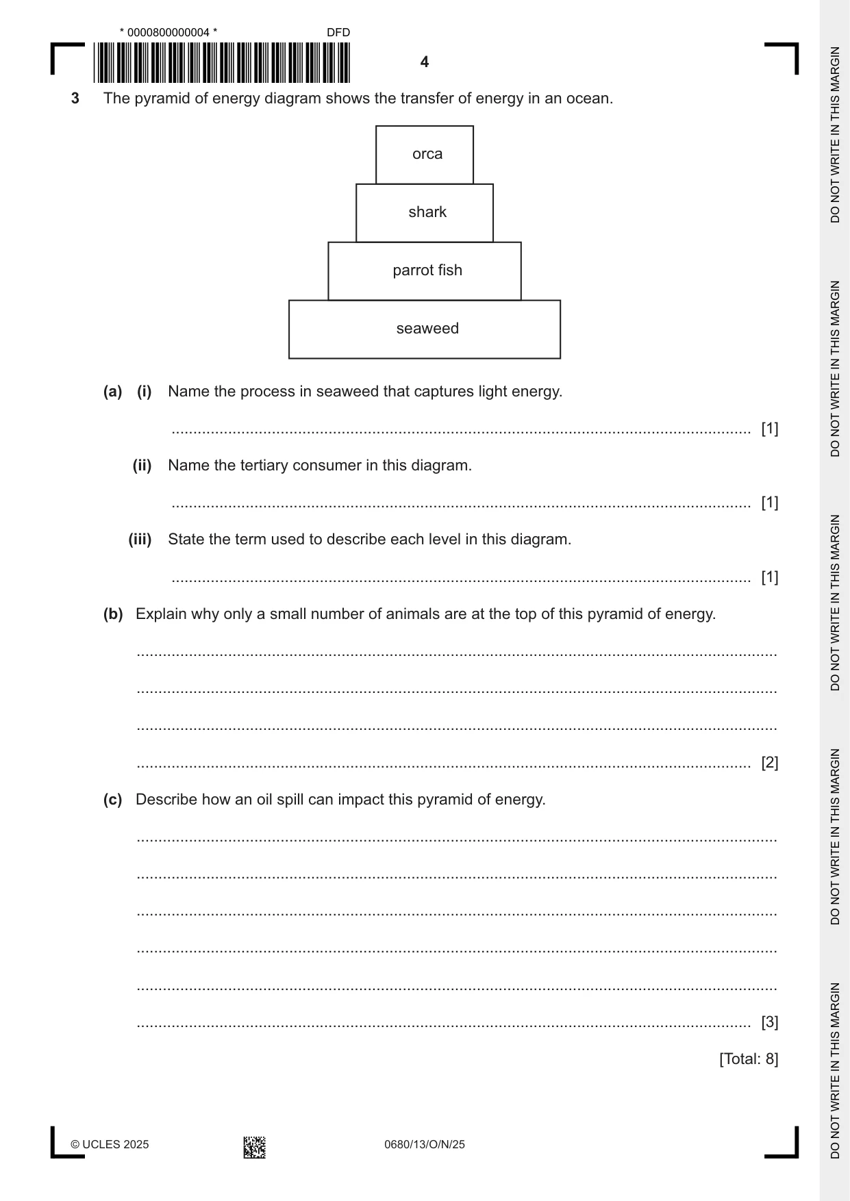 Cambridge IGCSE Environmental Management 0680 2025 Oct/Nov Paper 1 · Variant 3 question paper, page 4 of 20