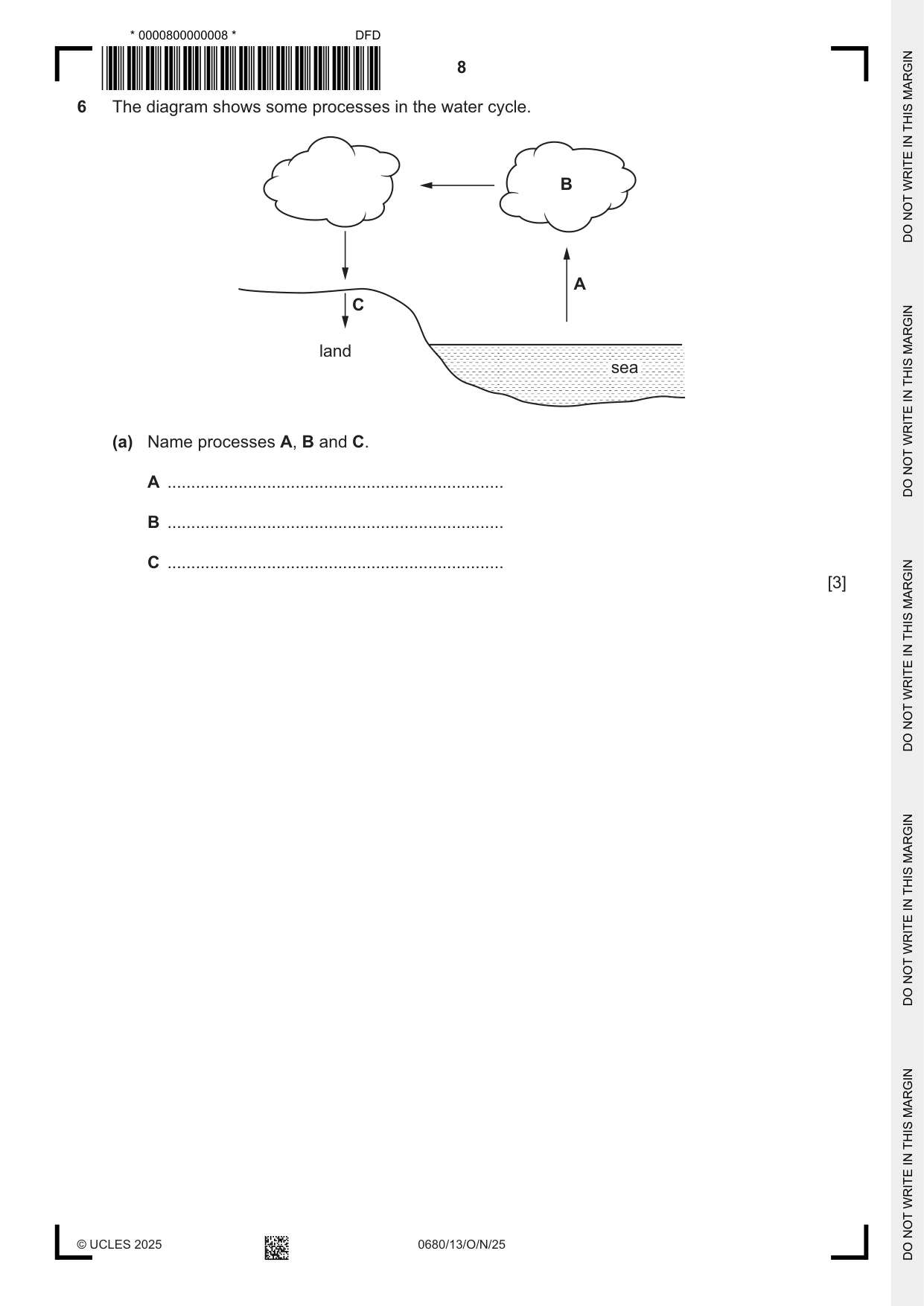 Cambridge IGCSE Environmental Management 0680 2025 Oct/Nov Paper 1 · Variant 3 question paper, page 8 of 20