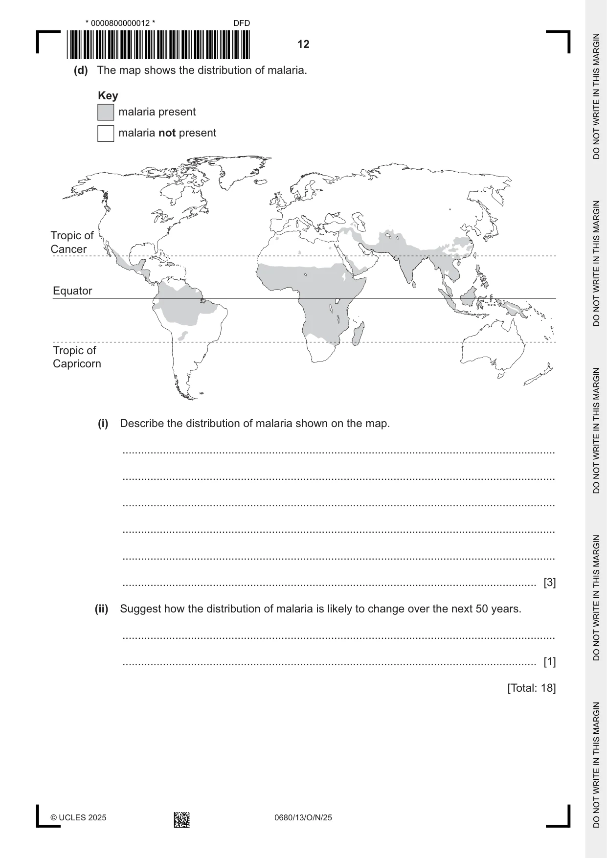 Cambridge IGCSE Environmental Management 0680 2025 Oct/Nov Paper 1 · Variant 3 question paper, page 12 of 20