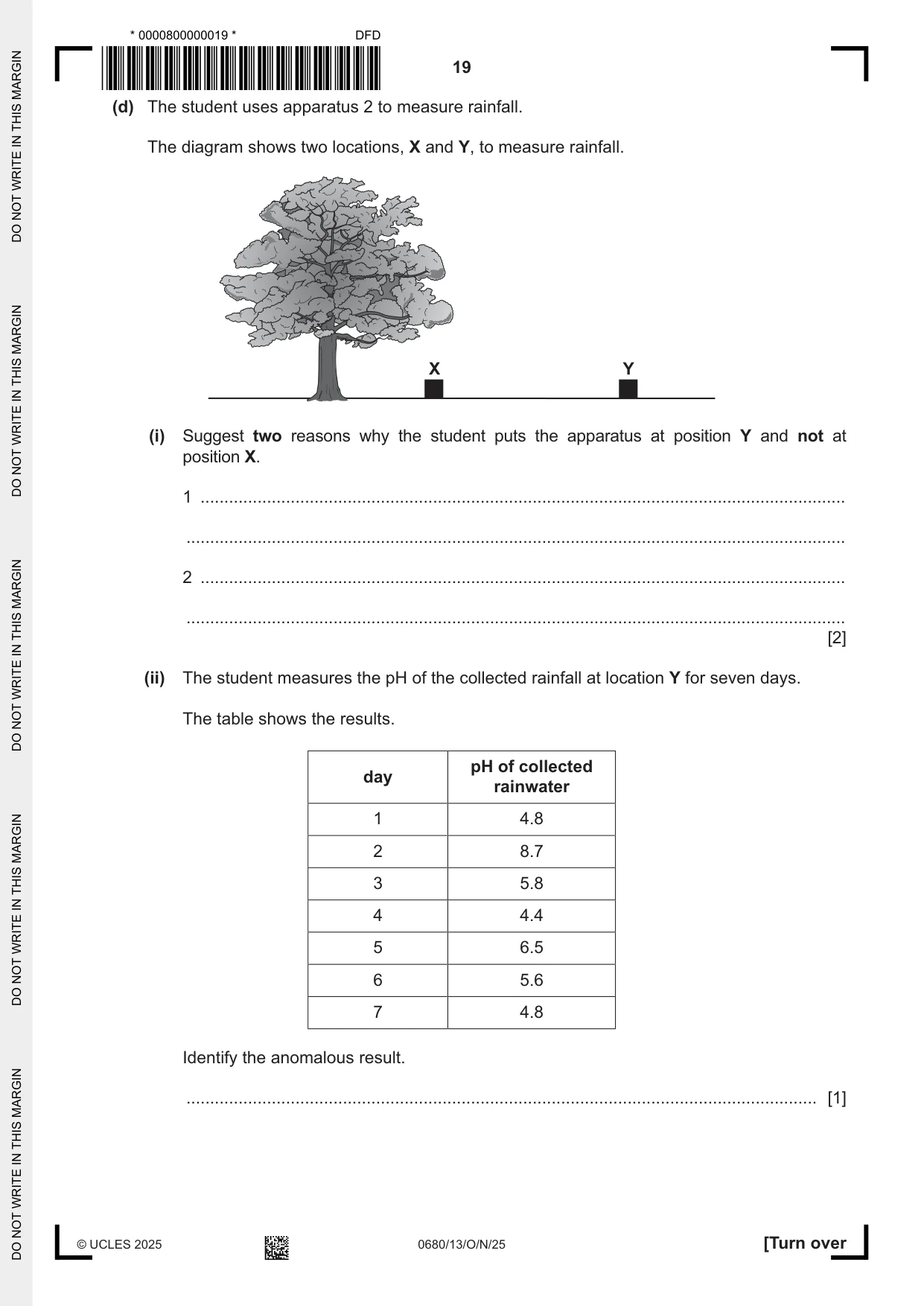 Cambridge IGCSE Environmental Management 0680 2025 Oct/Nov Paper 1 · Variant 3 question paper, page 19 of 20