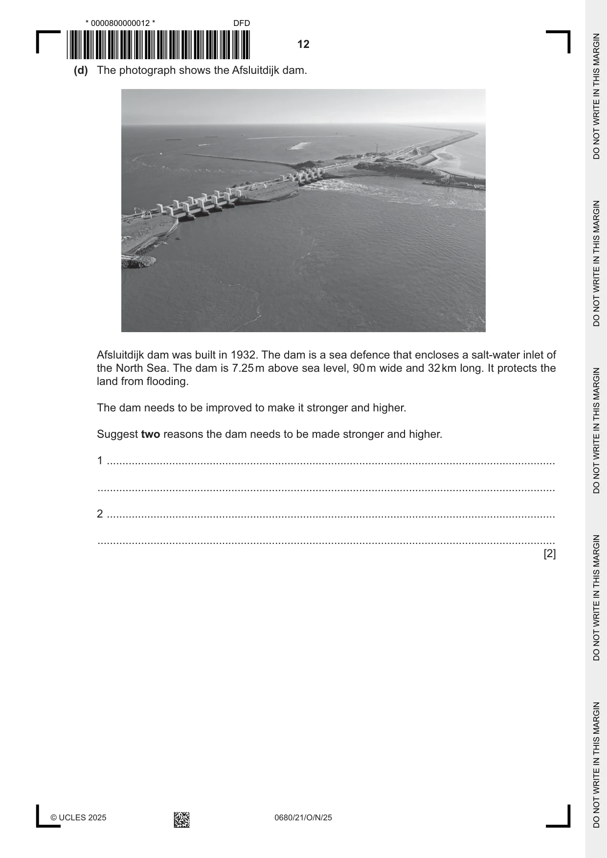 Cambridge IGCSE Environmental Management 0680 2025 Oct/Nov Paper 2 · Variant 1 question paper, page 12 of 24