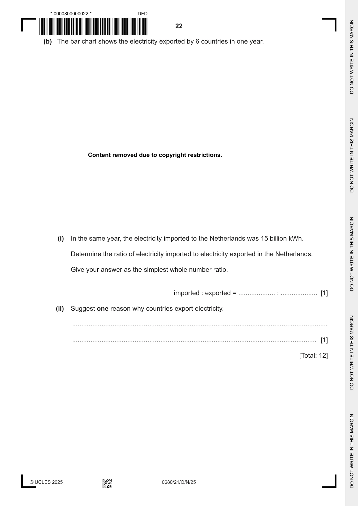 Cambridge IGCSE Environmental Management 0680 2025 Oct/Nov Paper 2 · Variant 1 question paper, page 22 of 24