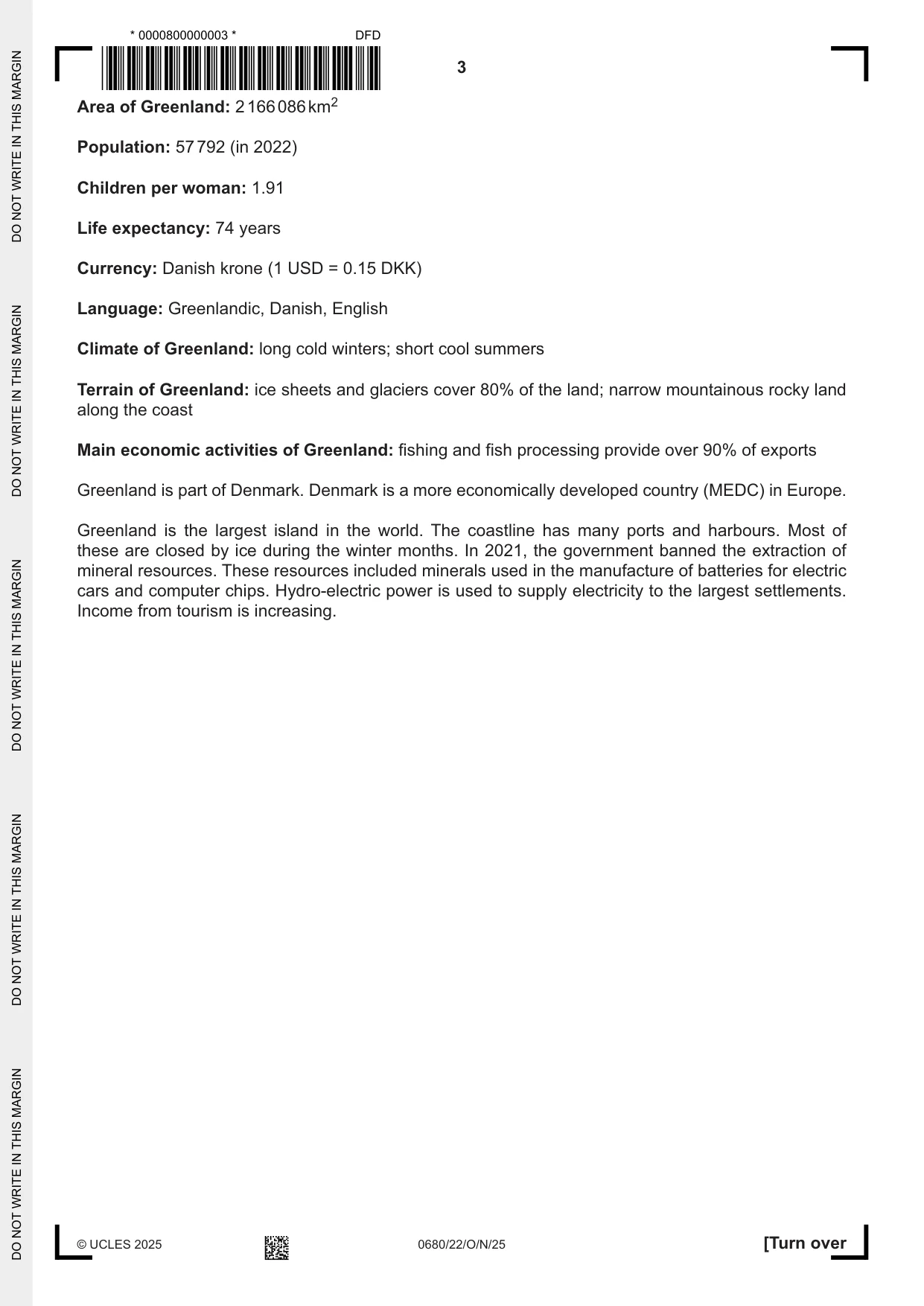 Cambridge IGCSE Environmental Management 0680 2025 Oct/Nov Paper 2 · Variant 2 question paper, page 3 of 20