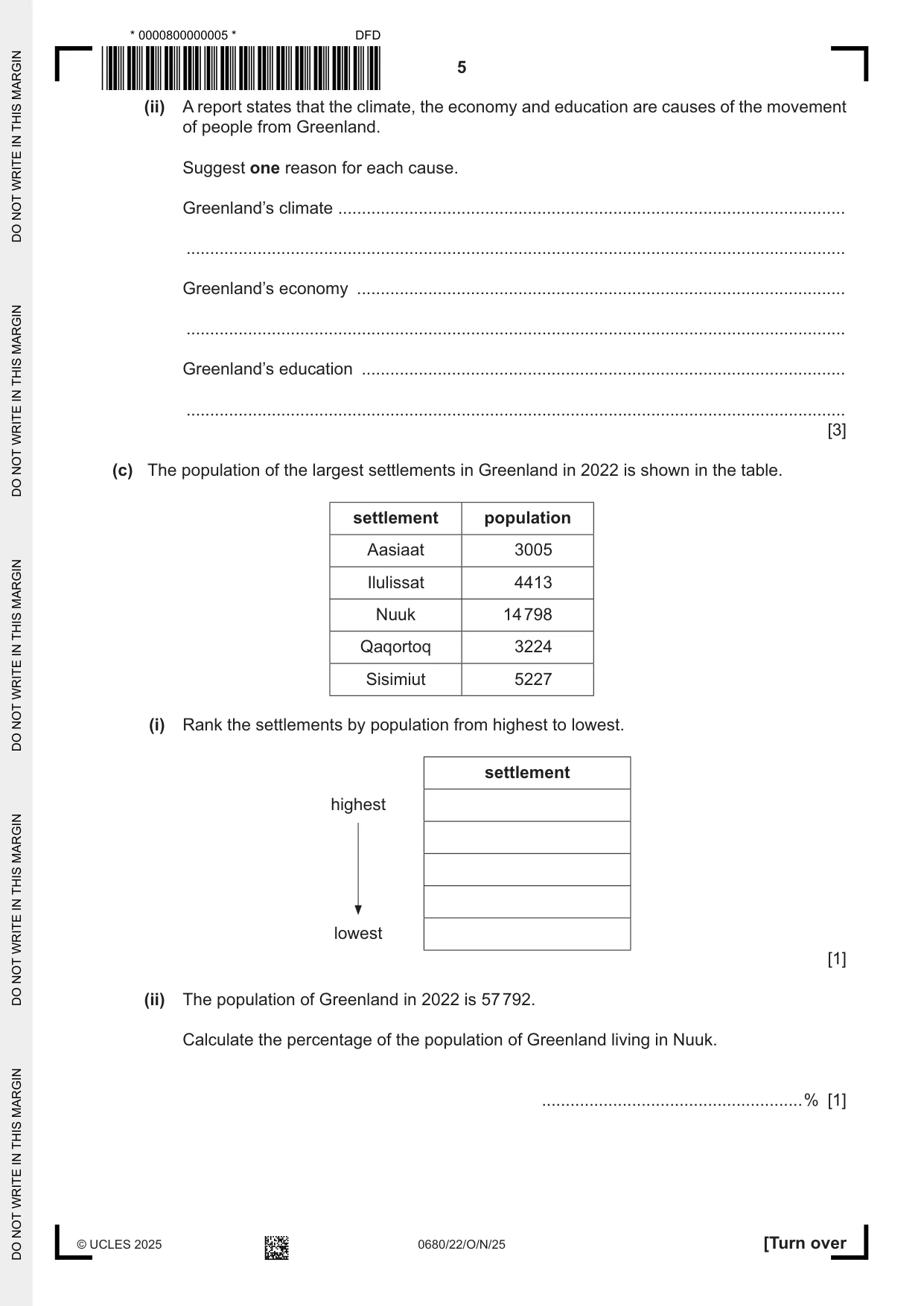 Cambridge IGCSE Environmental Management 0680 2025 Oct/Nov Paper 2 · Variant 2 question paper, page 5 of 20