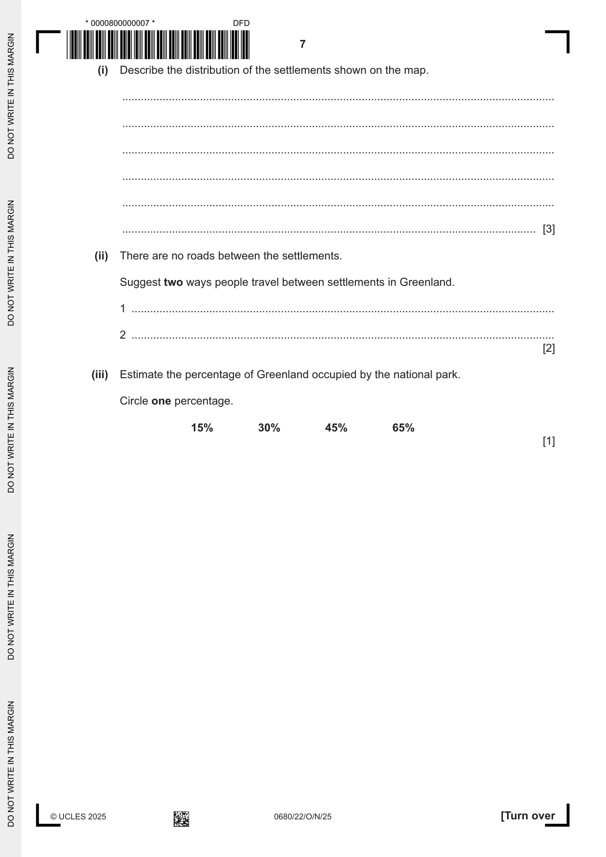 Cambridge IGCSE Environmental Management 0680 2025 Oct/Nov Paper 2 · Variant 2 question paper, page 7 of 20