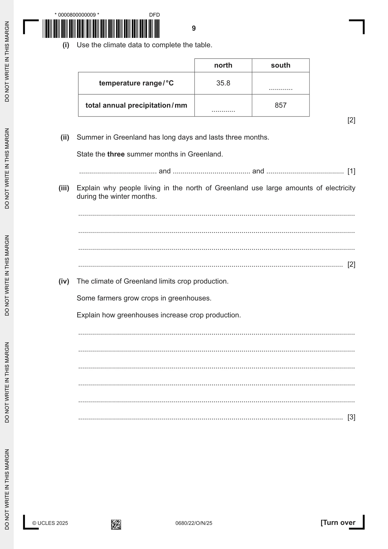 Cambridge IGCSE Environmental Management 0680 2025 Oct/Nov Paper 2 · Variant 2 question paper, page 9 of 20