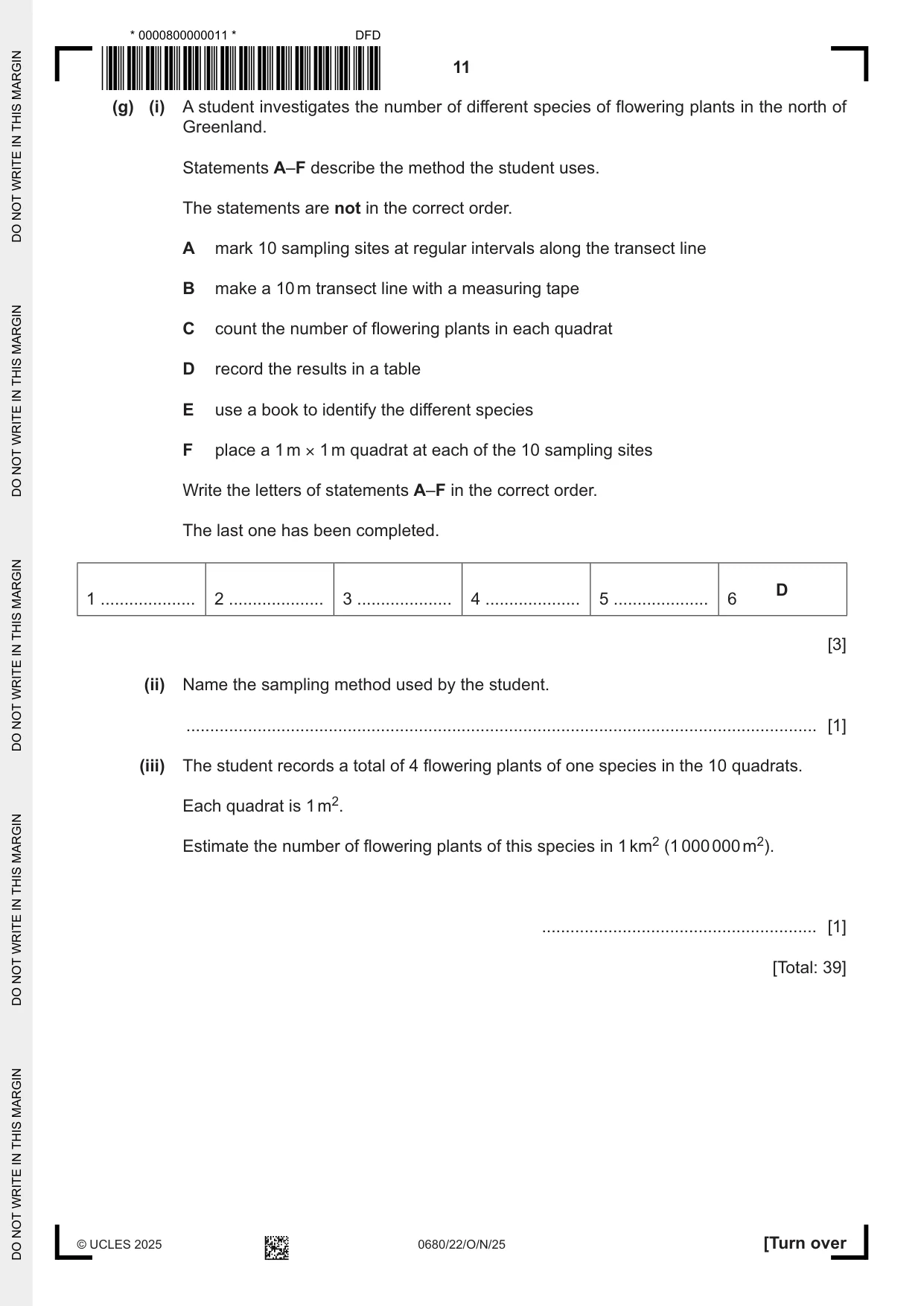 Cambridge IGCSE Environmental Management 0680 2025 Oct/Nov Paper 2 · Variant 2 question paper, page 11 of 20