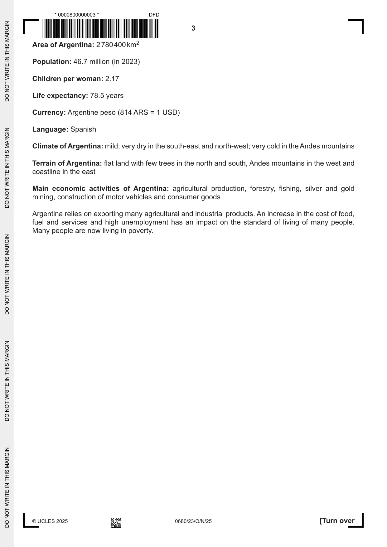 Cambridge IGCSE Environmental Management 0680 2025 Oct/Nov Paper 2 · Variant 3 question paper, page 3 of 20