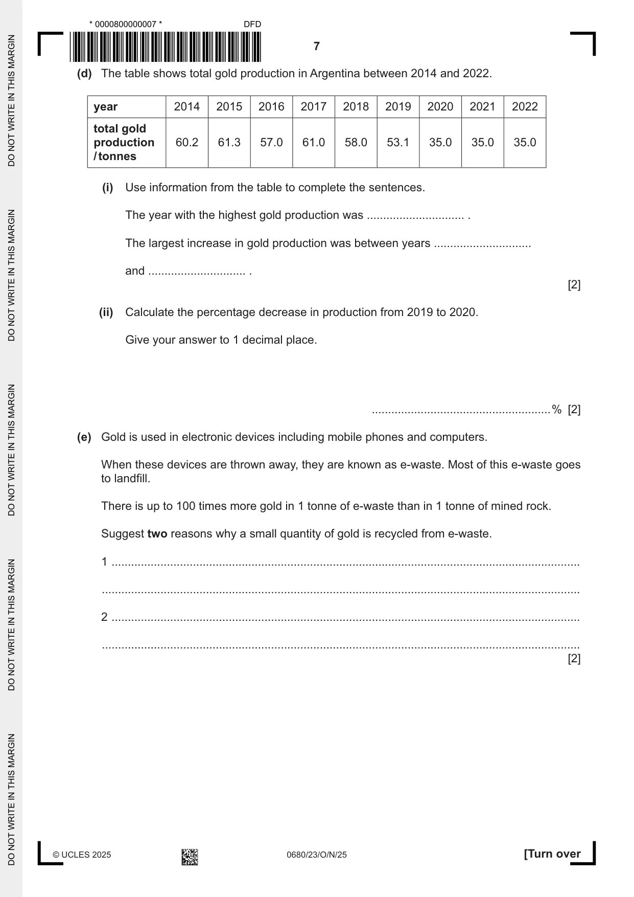 Cambridge IGCSE Environmental Management 0680 2025 Oct/Nov Paper 2 · Variant 3 question paper, page 7 of 20