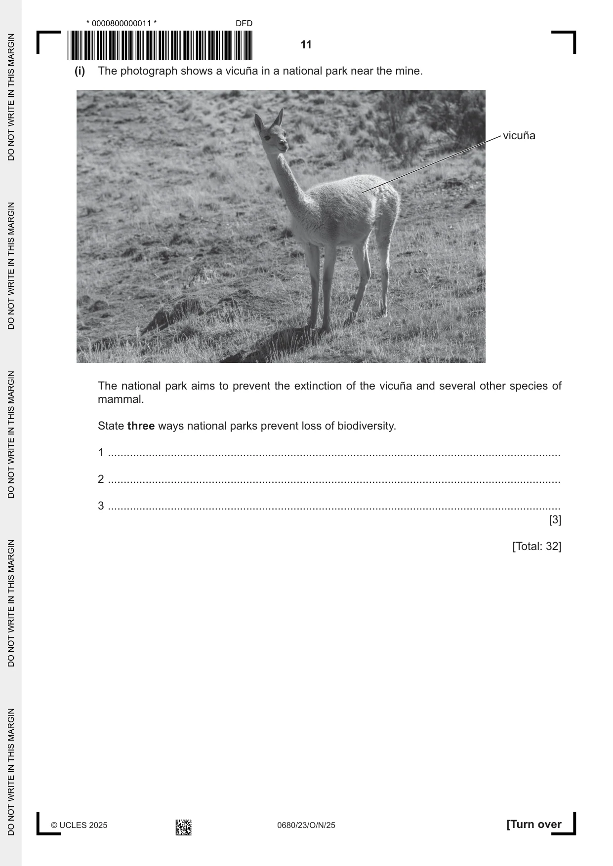Cambridge IGCSE Environmental Management 0680 2025 Oct/Nov Paper 2 · Variant 3 question paper, page 11 of 20