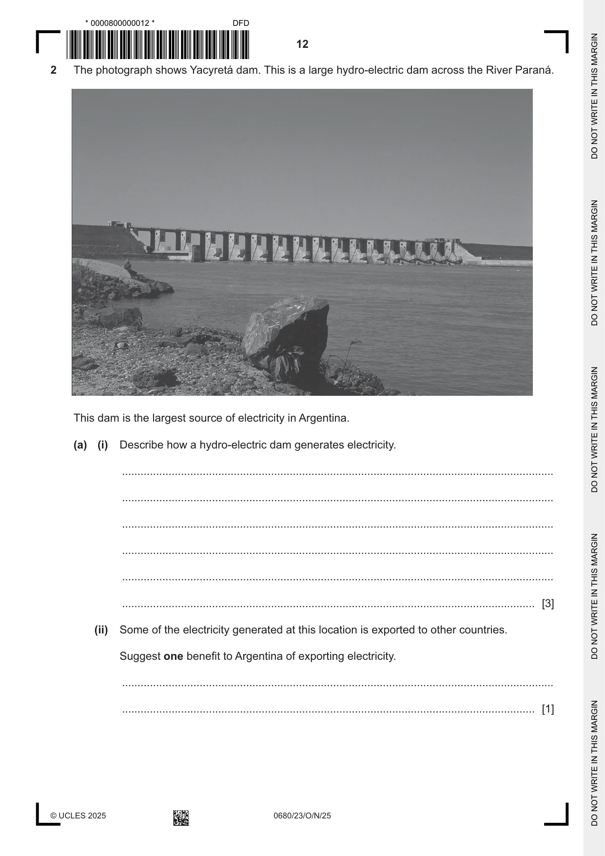 Cambridge IGCSE Environmental Management 0680 2025 Oct/Nov Paper 2 · Variant 3 question paper, page 12 of 20