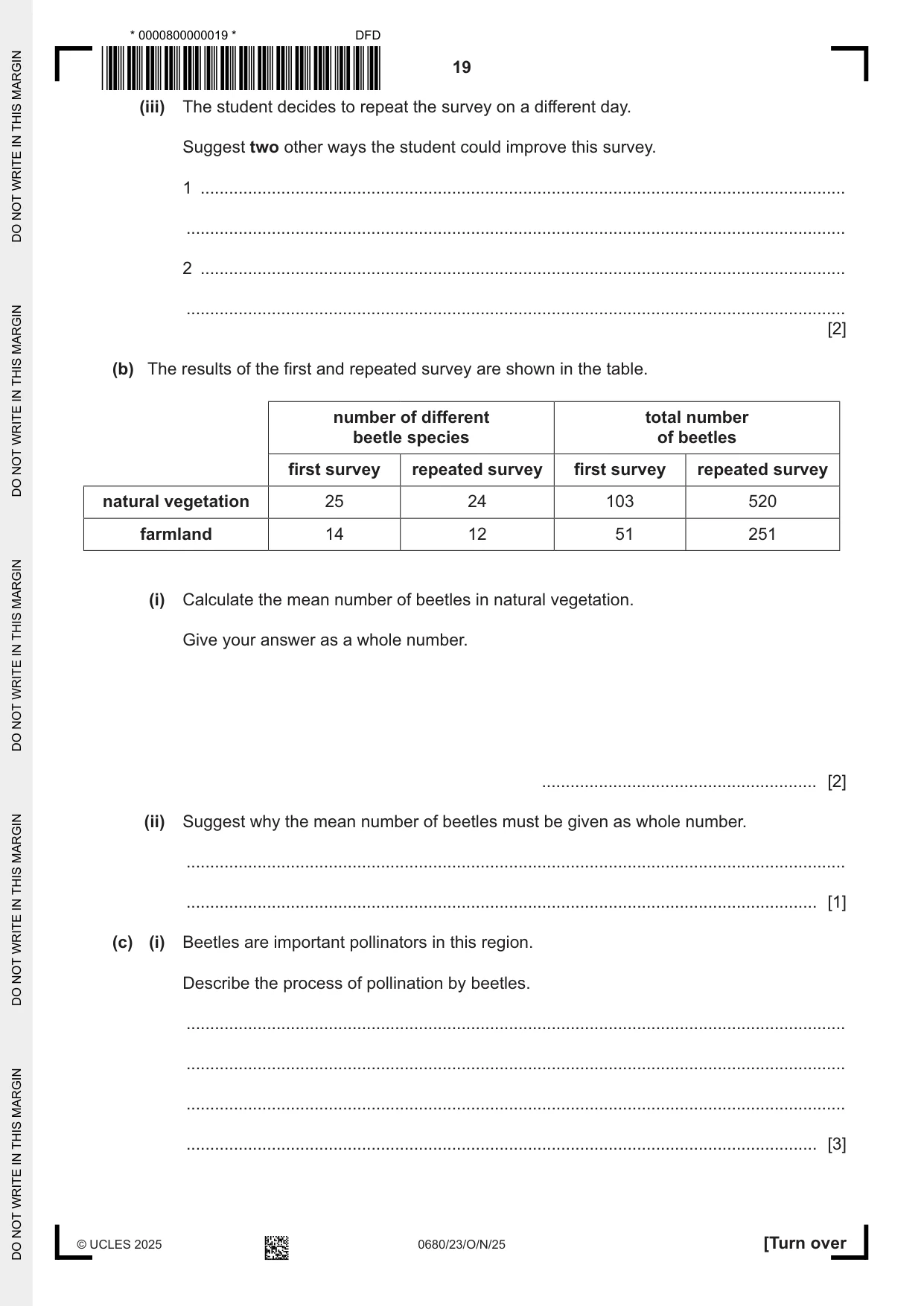 Cambridge IGCSE Environmental Management 0680 2025 Oct/Nov Paper 2 · Variant 3 question paper, page 19 of 20