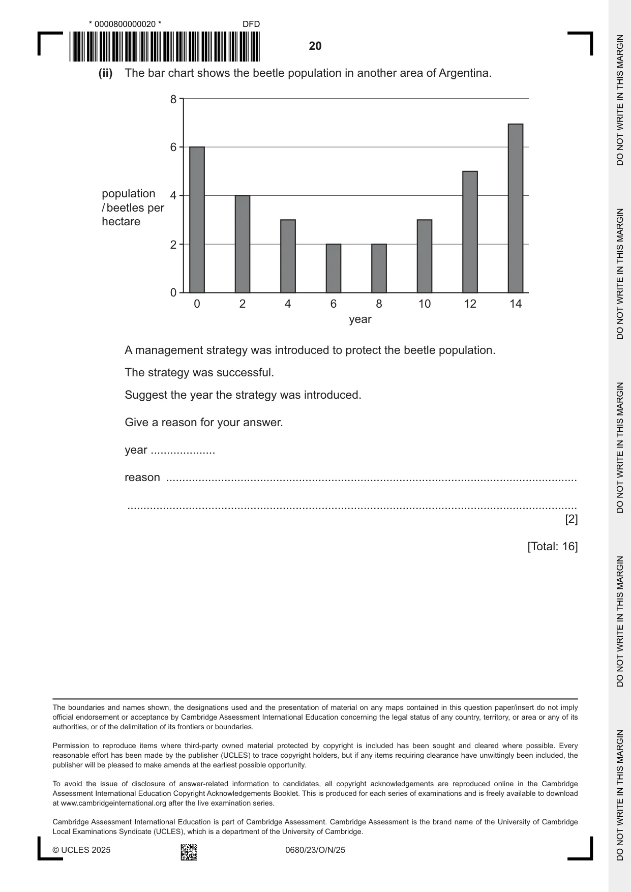 Cambridge IGCSE Environmental Management 0680 2025 Oct/Nov Paper 2 · Variant 3 question paper, page 20 of 20