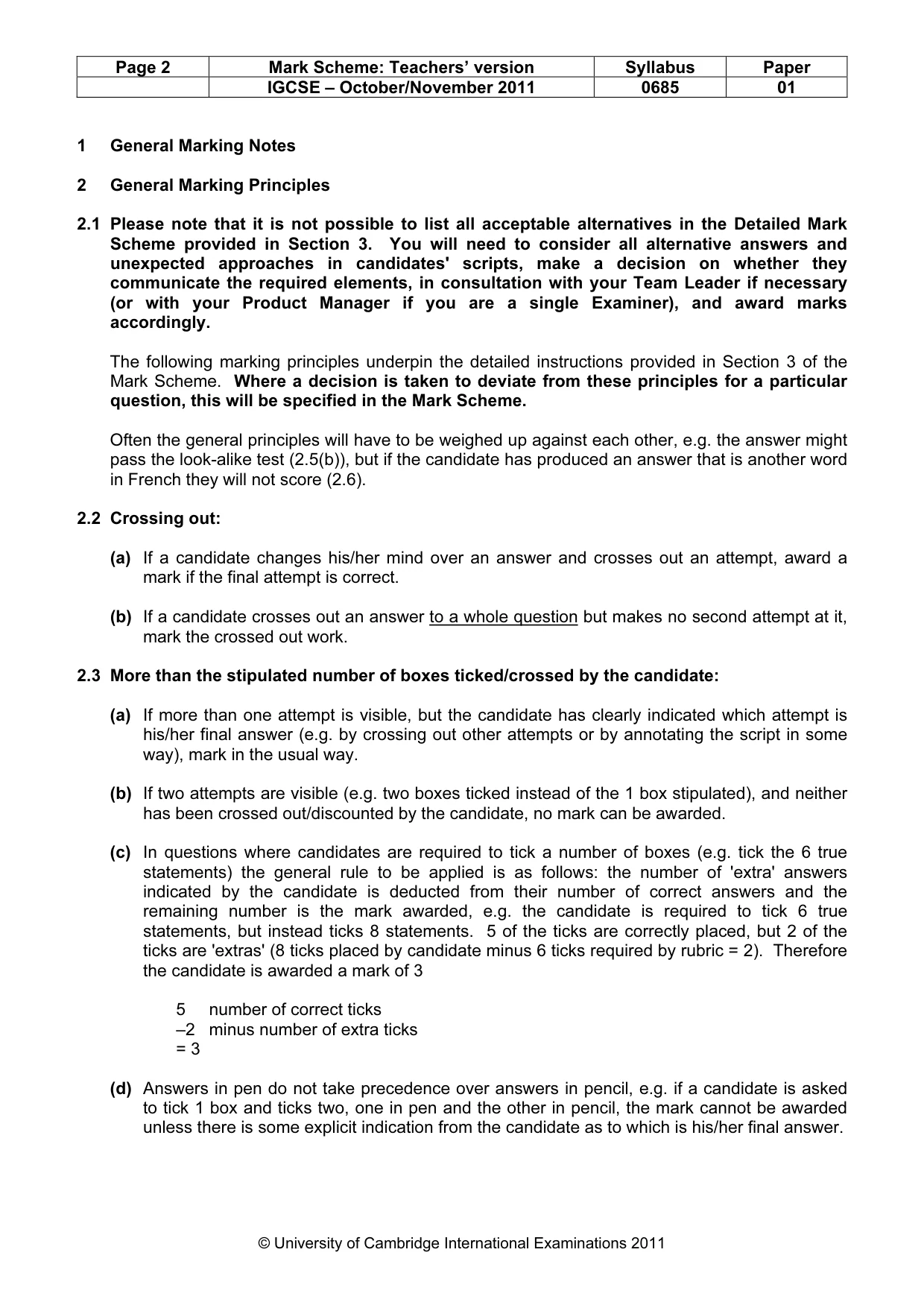 Mark scheme, page 2 of 10