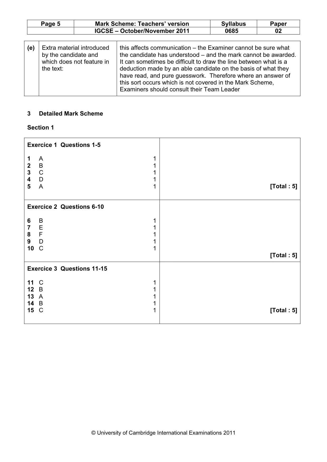 Mark scheme, page 5 of 17