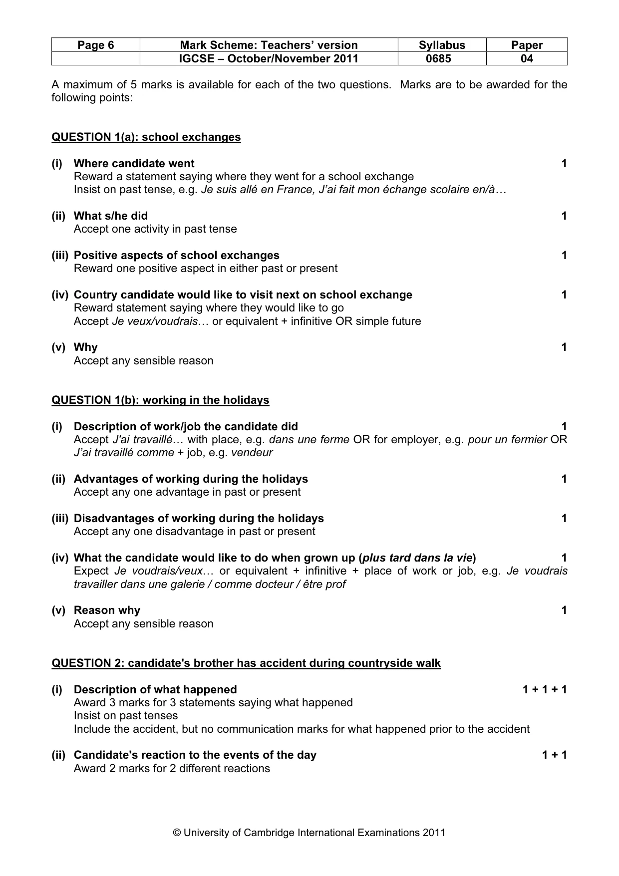 Mark scheme, page 6 of 19