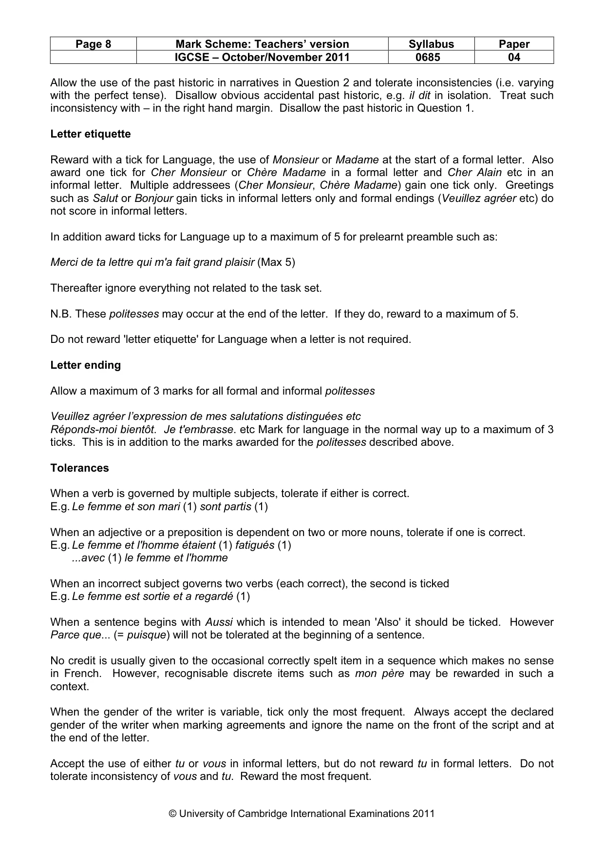 Mark scheme, page 8 of 19