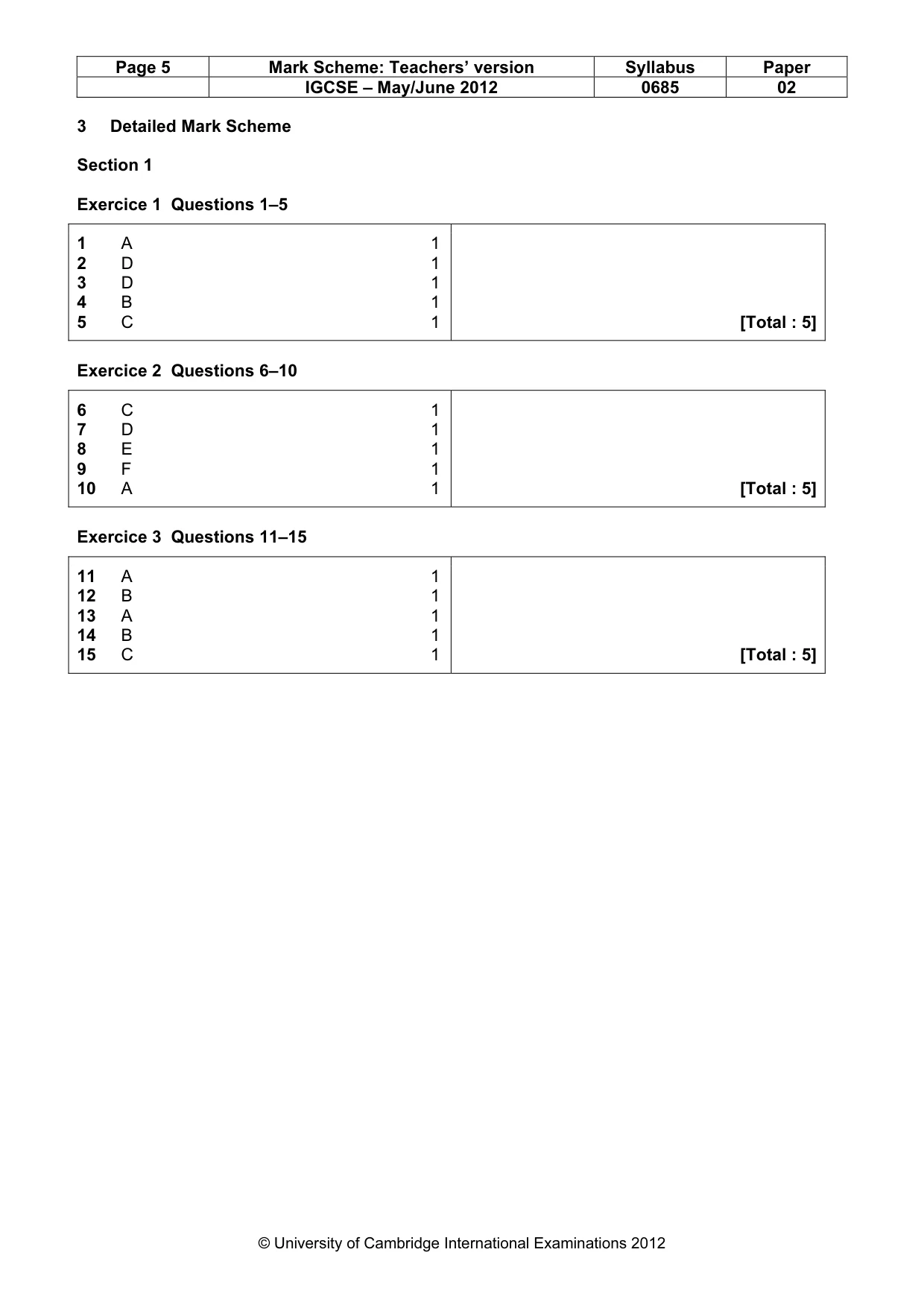 Mark scheme, page 5 of 19