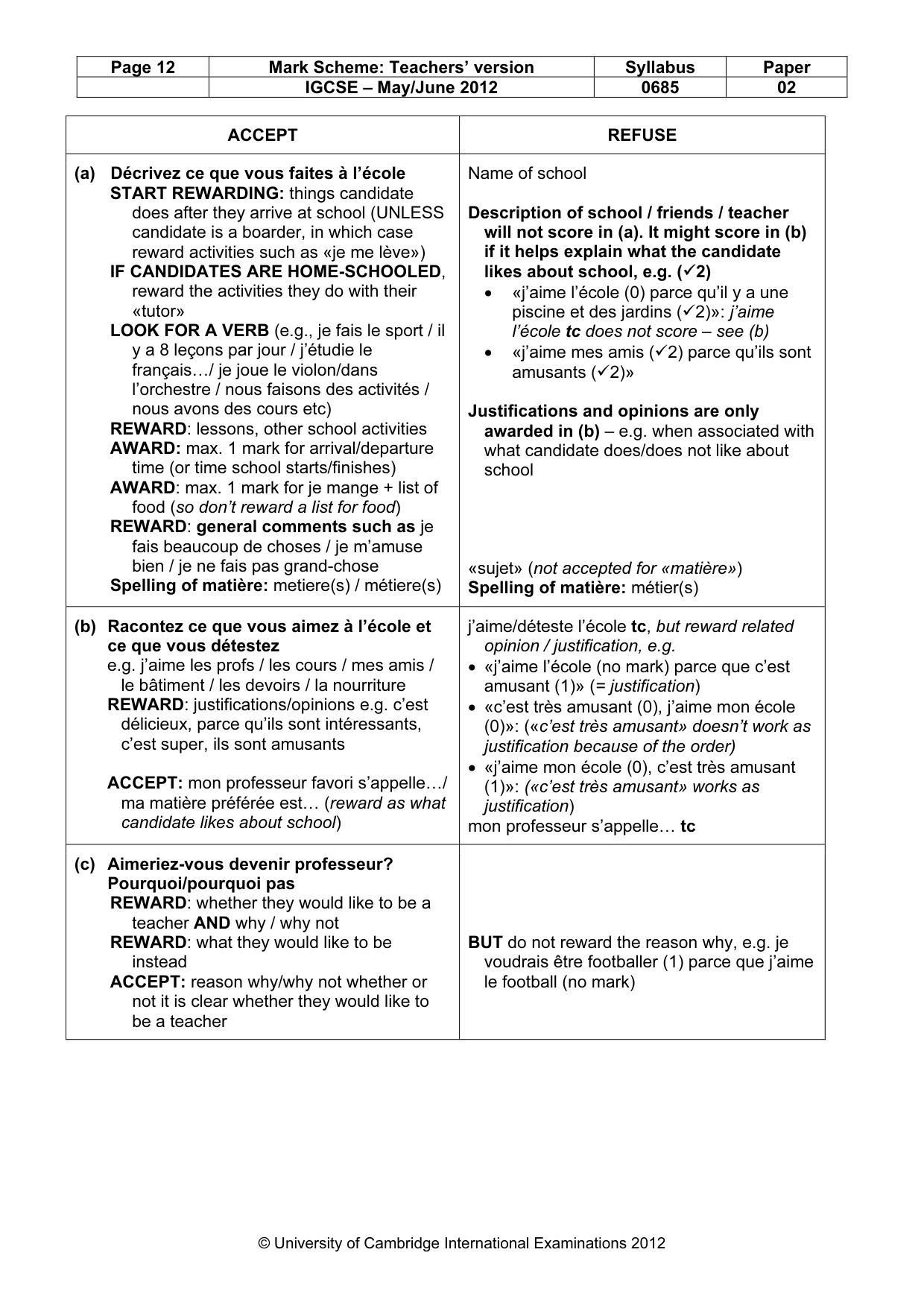 Mark scheme, page 12 of 19
