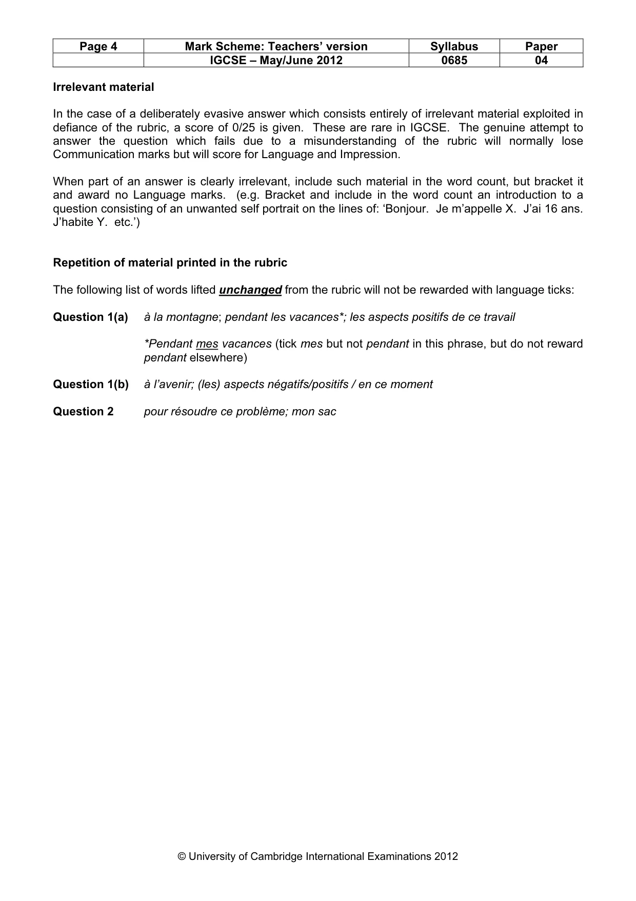 Mark scheme, page 4 of 23