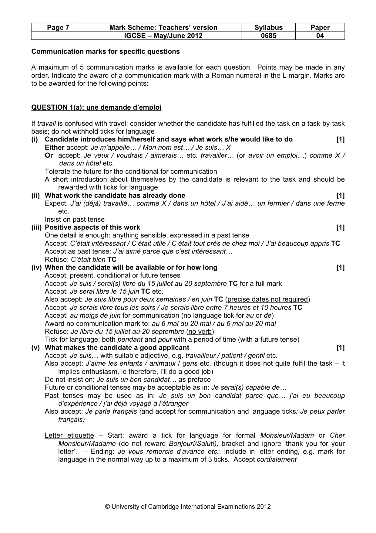 Mark scheme, page 7 of 23