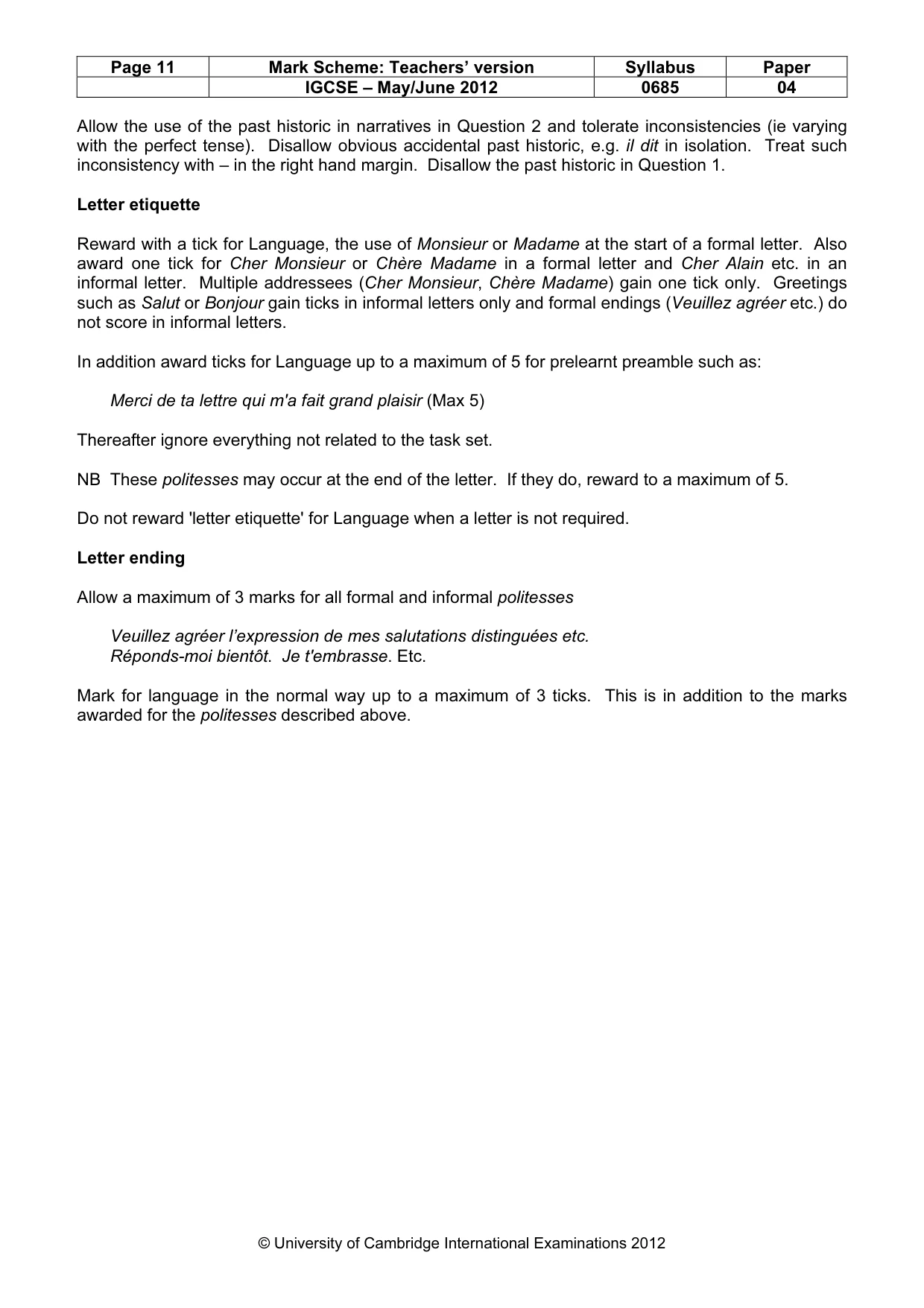 Mark scheme, page 11 of 23