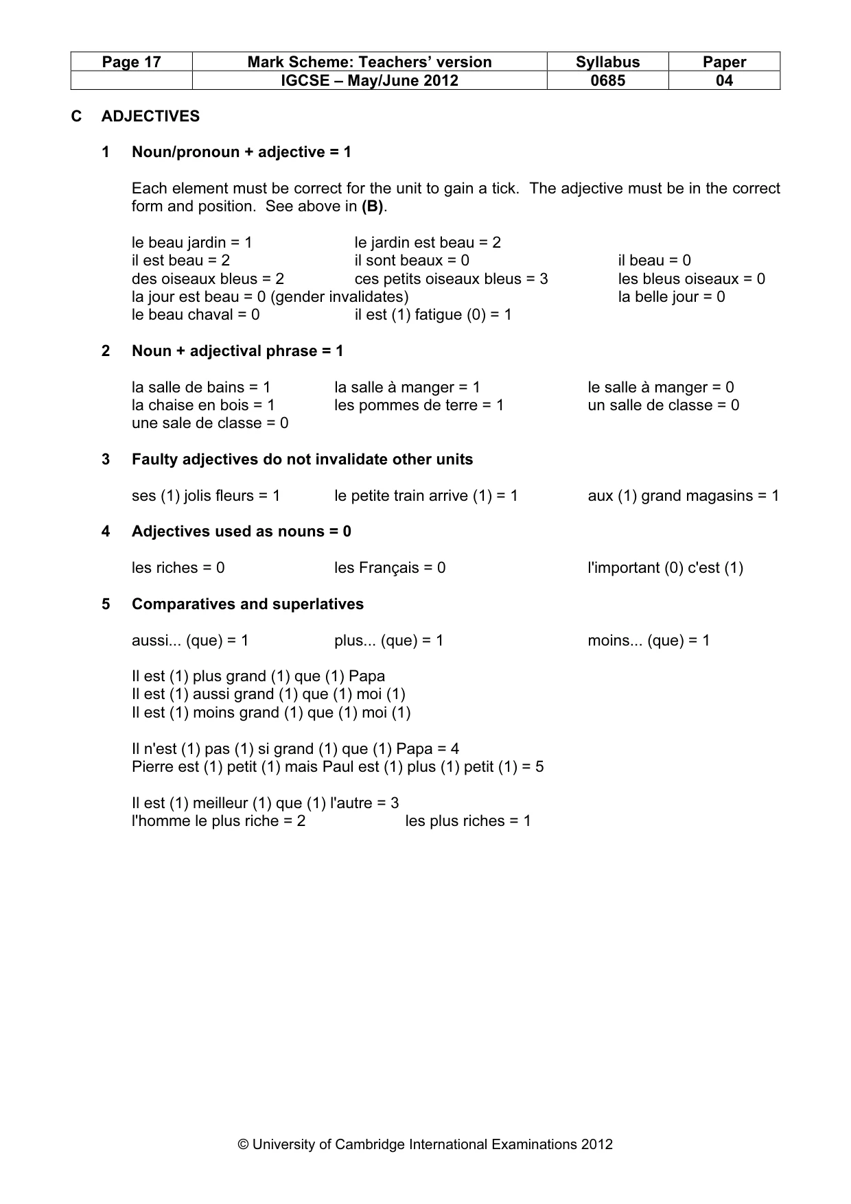 Mark scheme, page 17 of 23