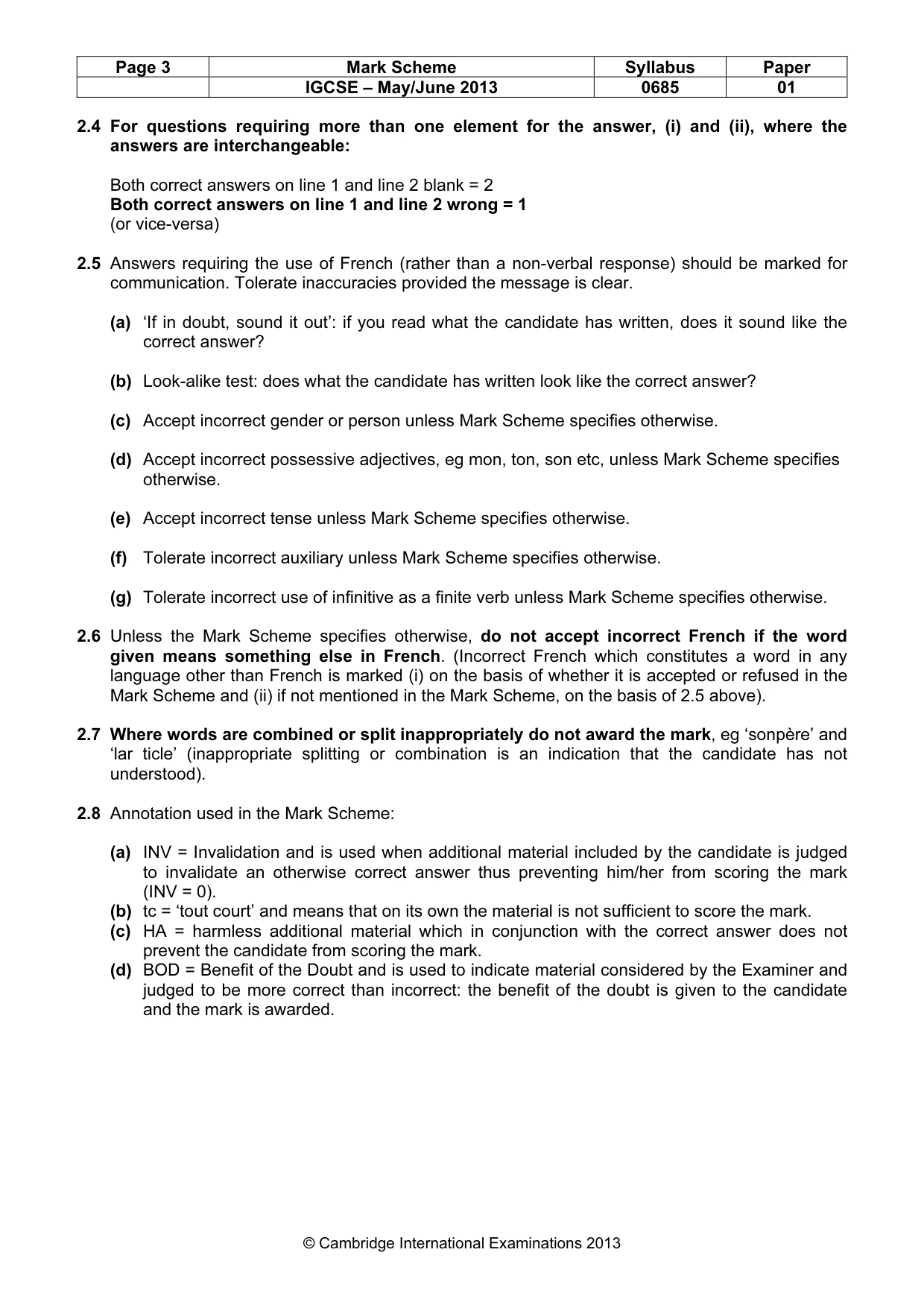 Mark scheme, page 3 of 14