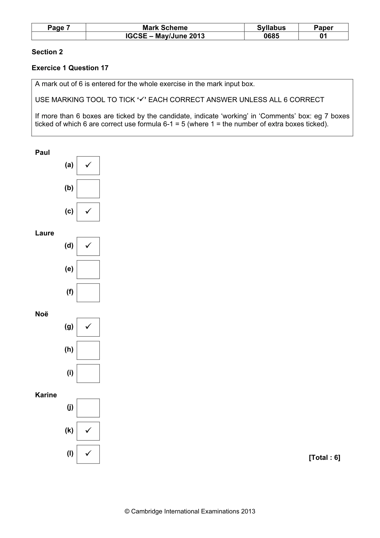Mark scheme, page 7 of 14