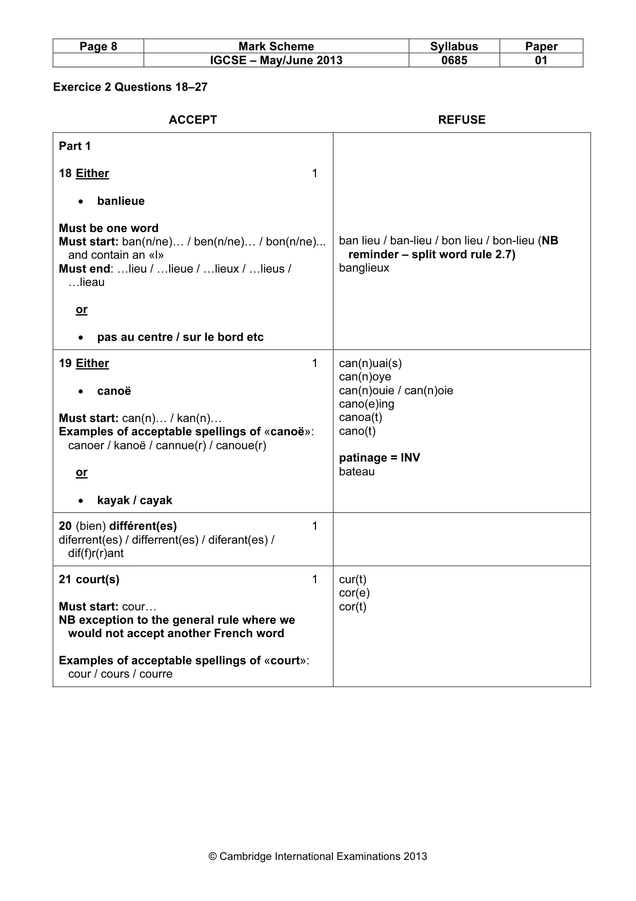 Mark scheme, page 8 of 14