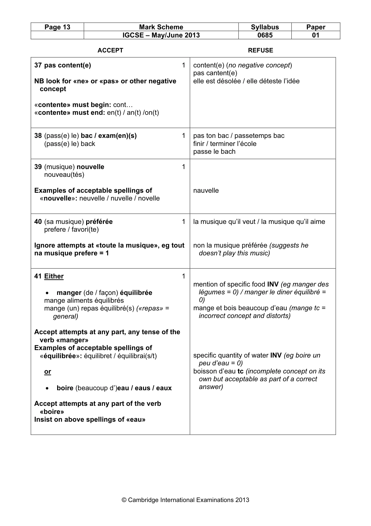 Mark scheme, page 13 of 14