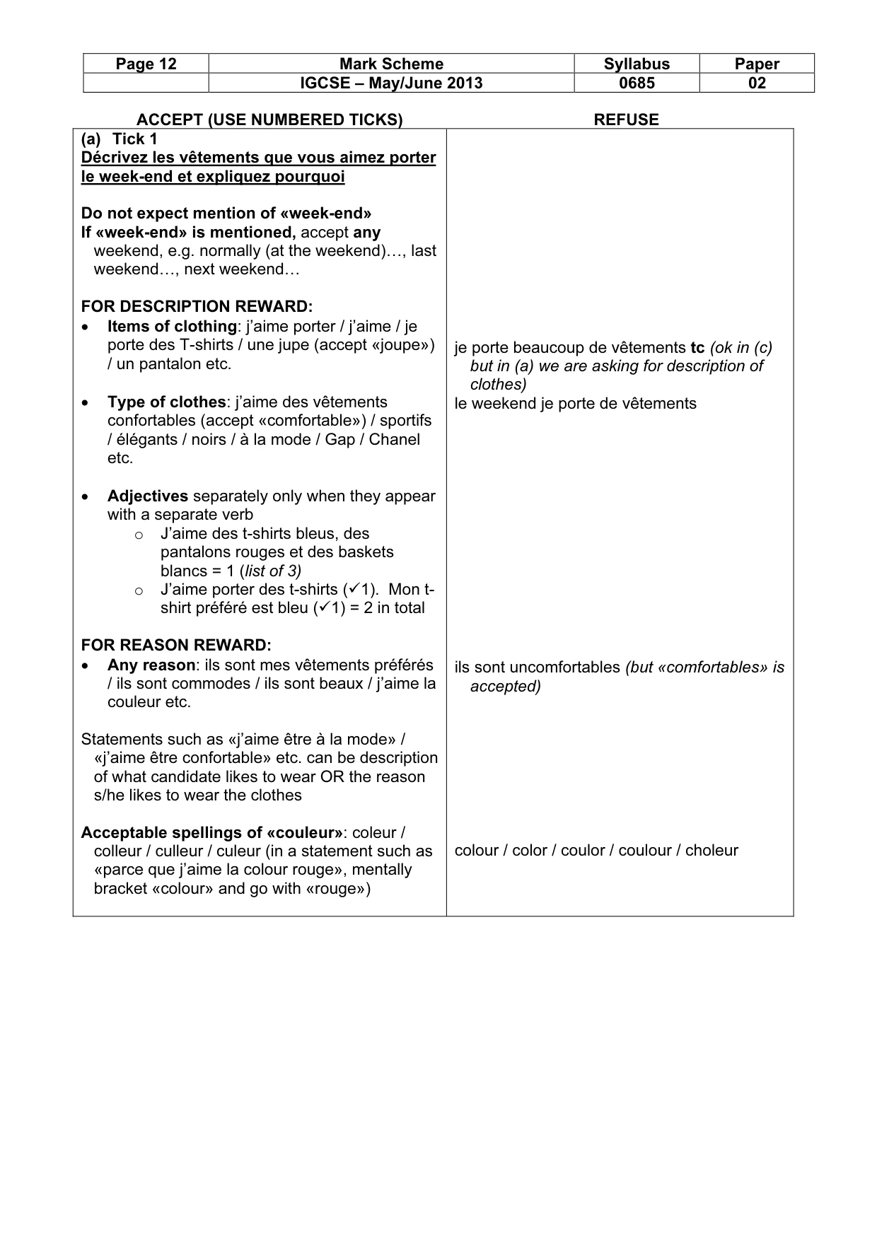 Mark scheme, page 12 of 19