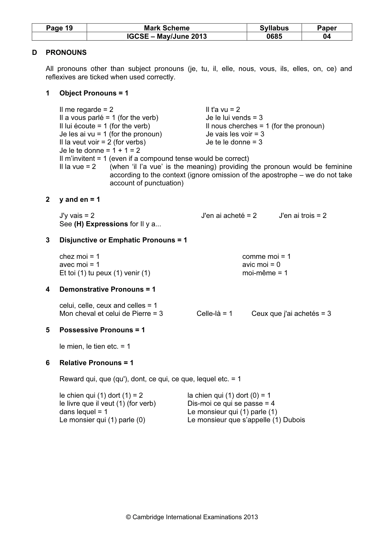 Mark scheme, page 19 of 24