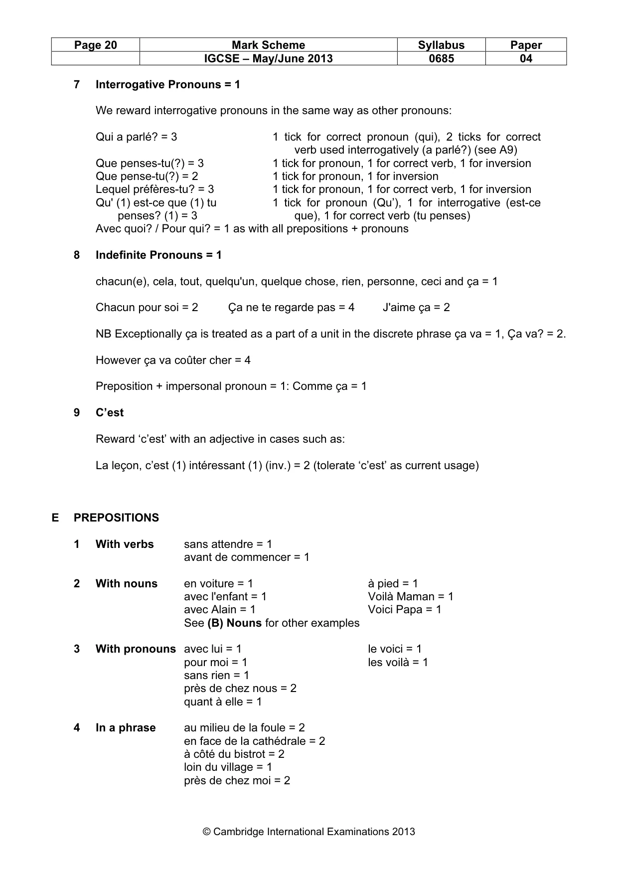 Mark scheme, page 20 of 24