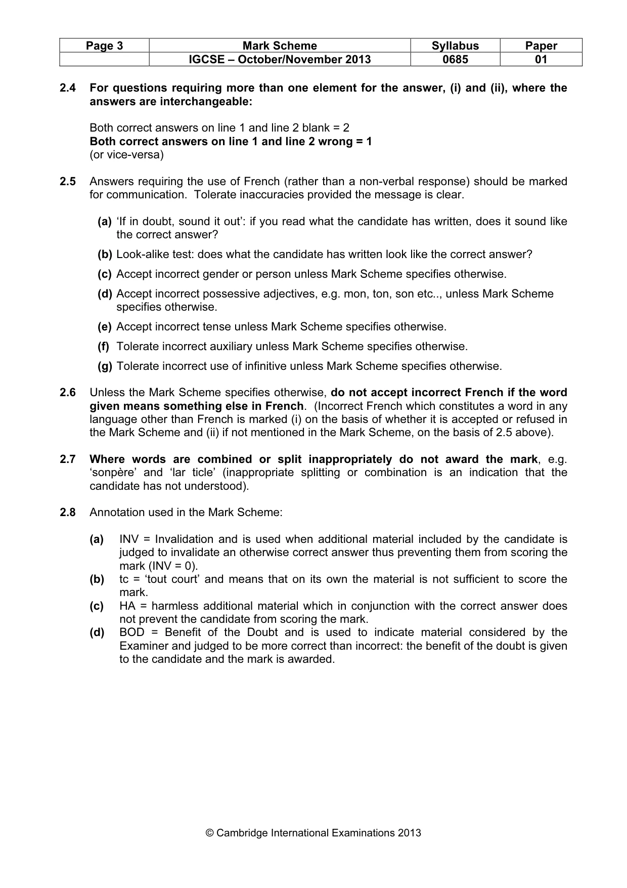 Mark scheme, page 3 of 14