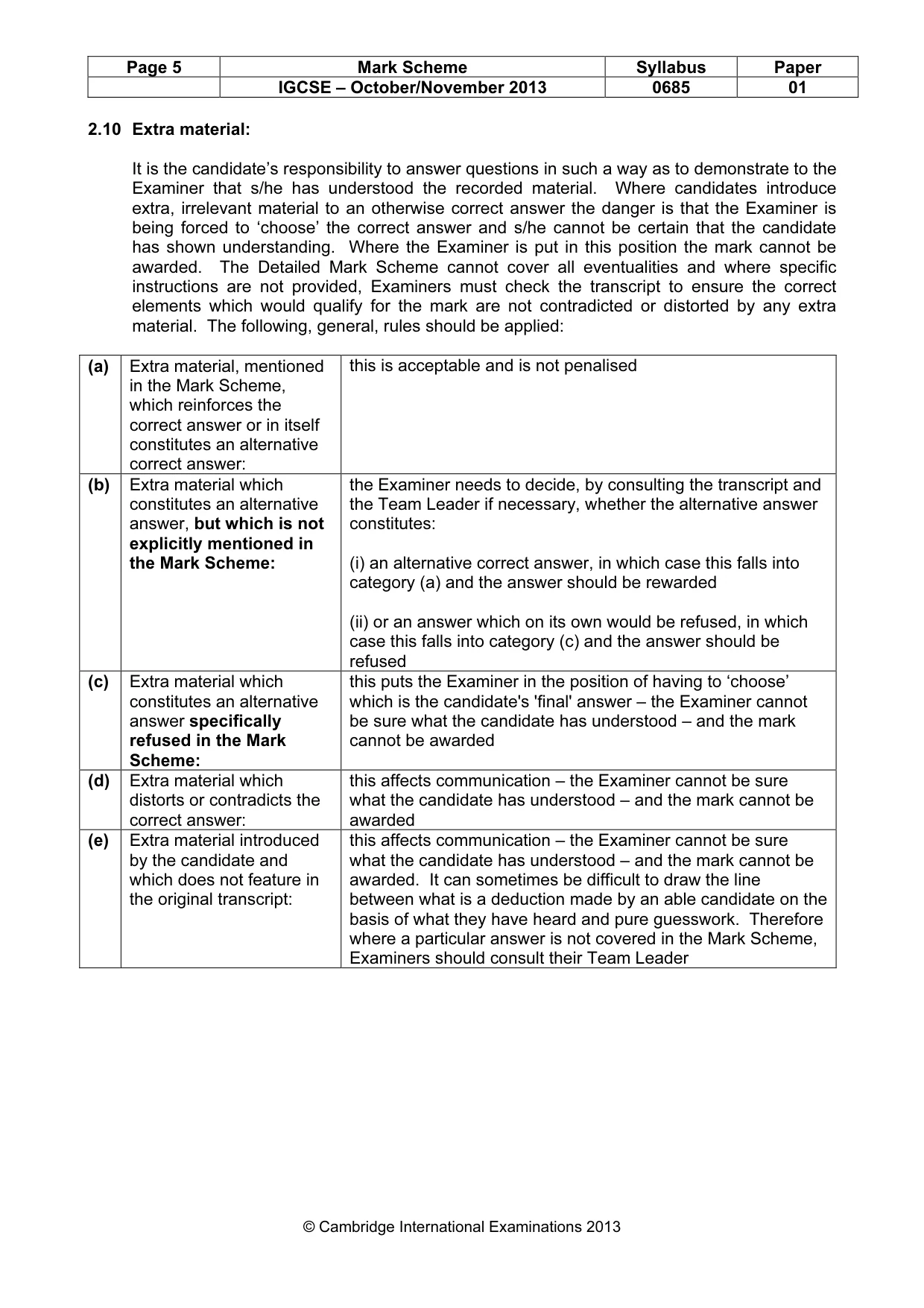 Mark scheme, page 5 of 14