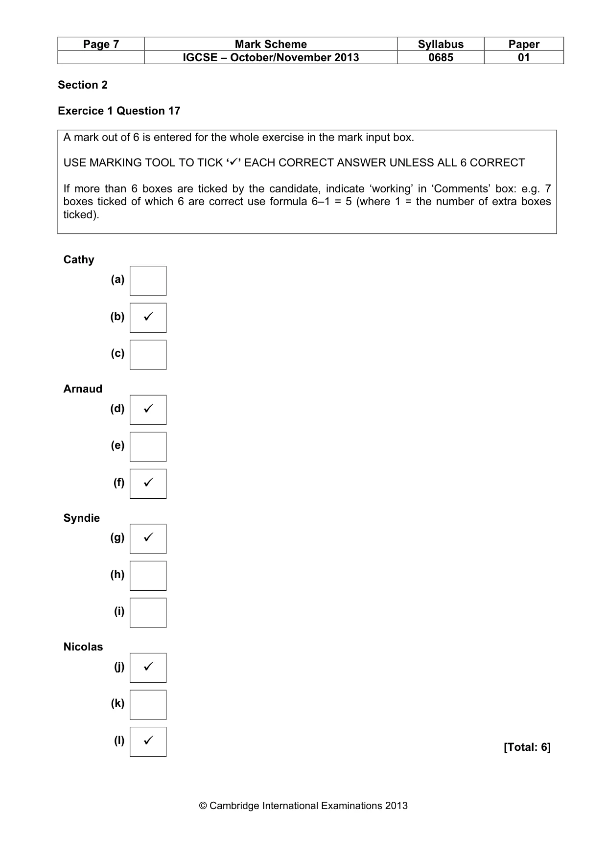 Mark scheme, page 7 of 14