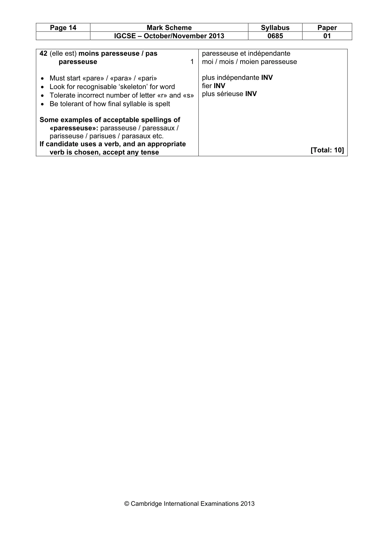 Mark scheme, page 14 of 14