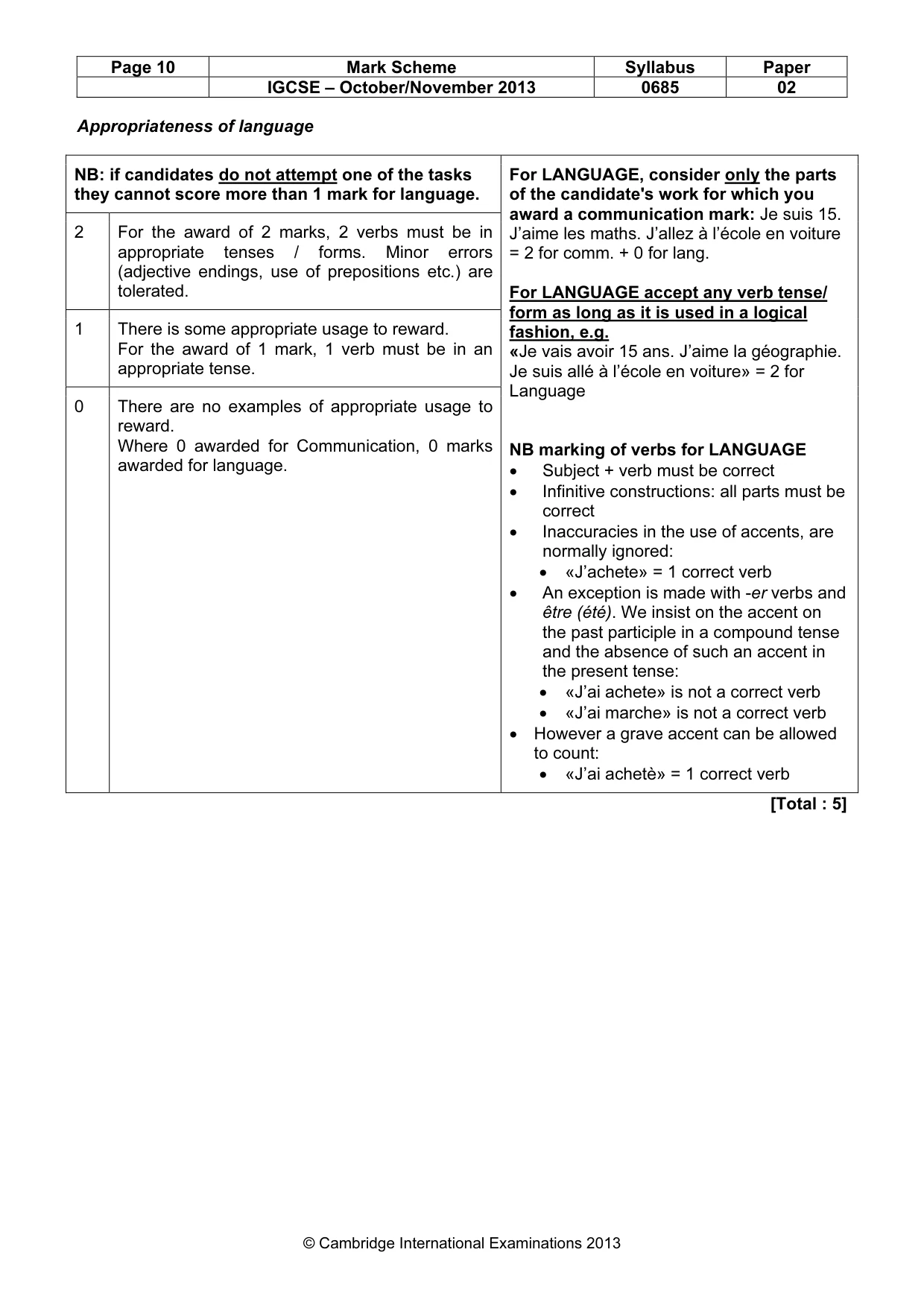 Mark scheme, page 10 of 21