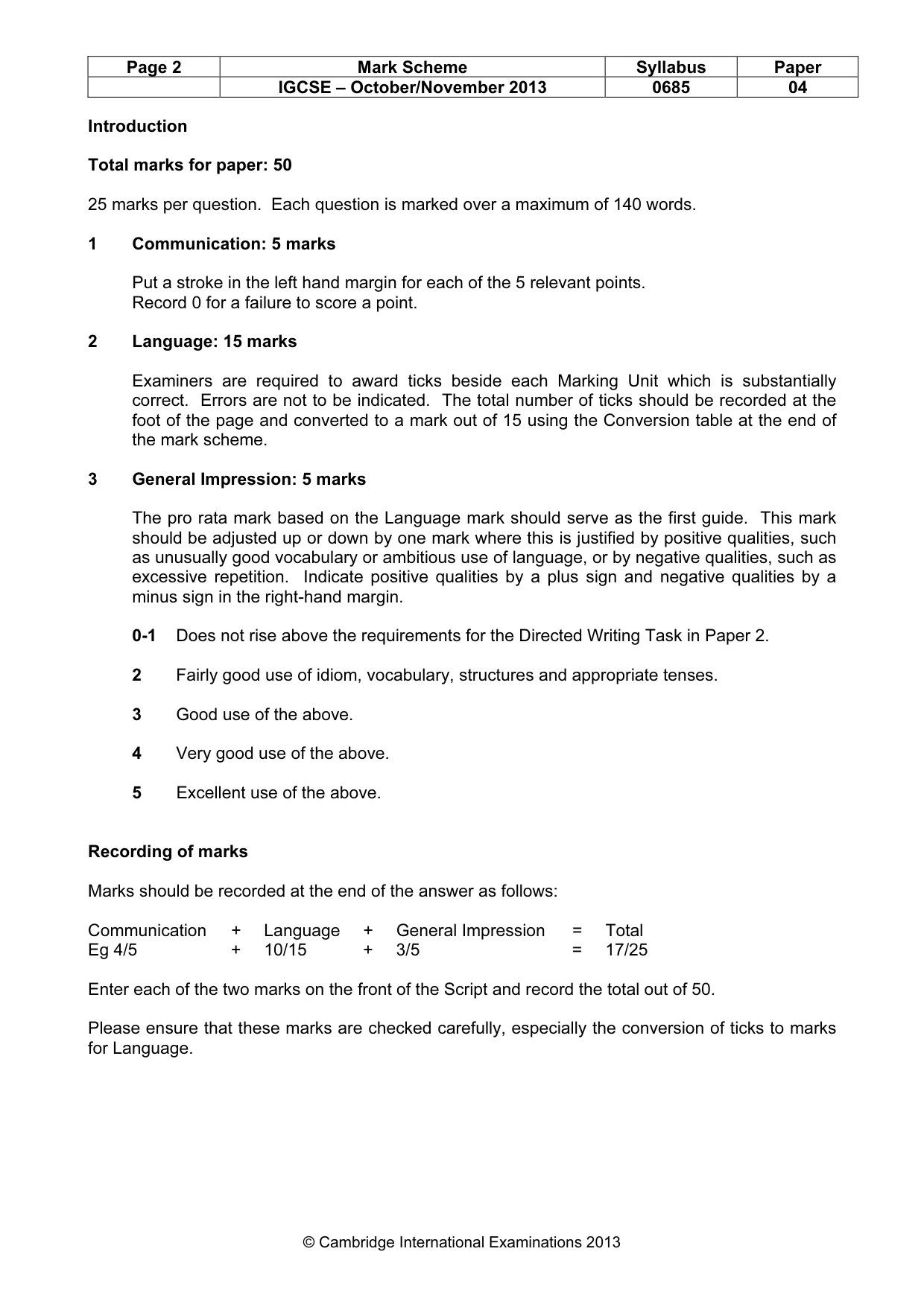 Mark scheme, page 2 of 23