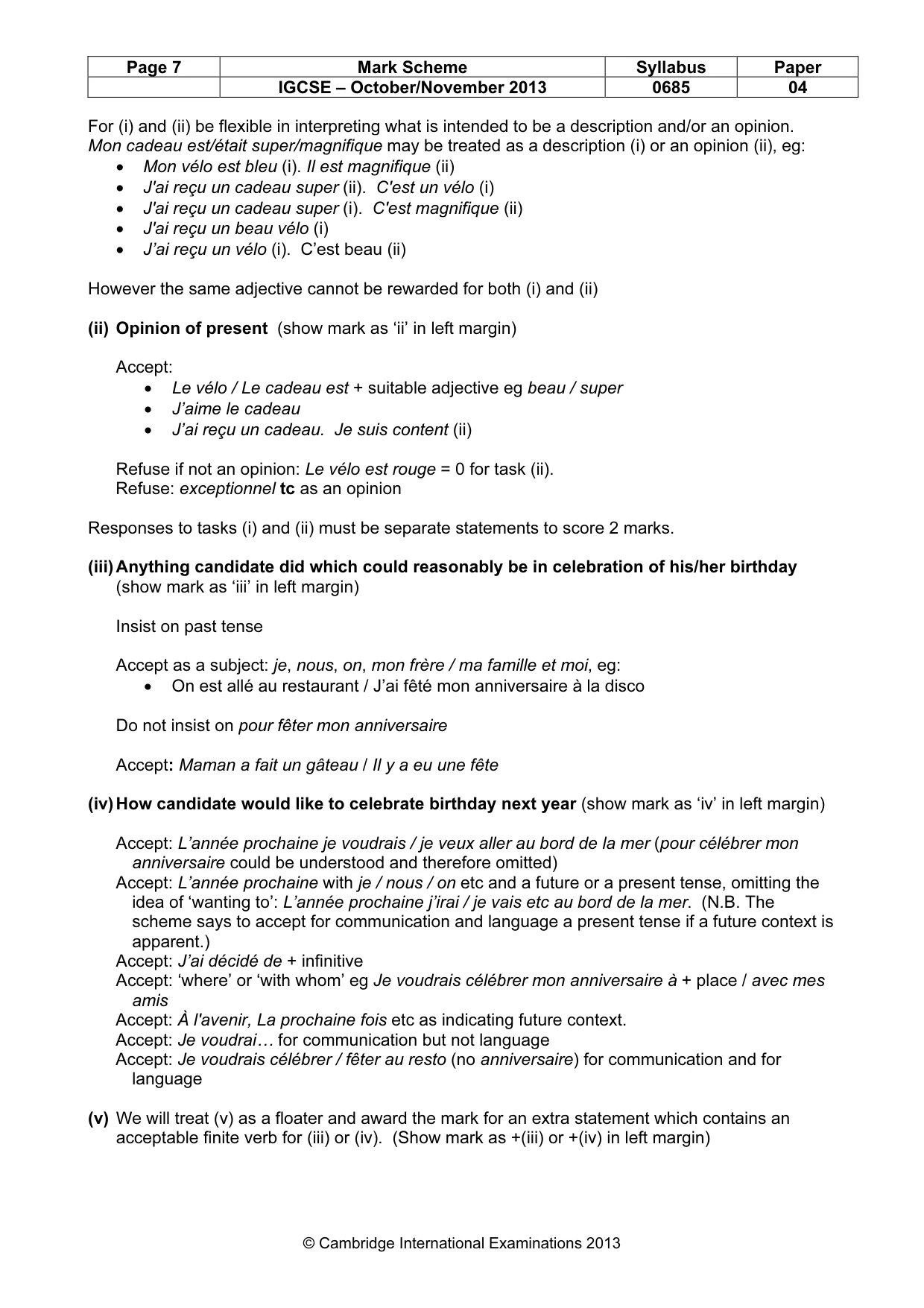 Mark scheme, page 7 of 23