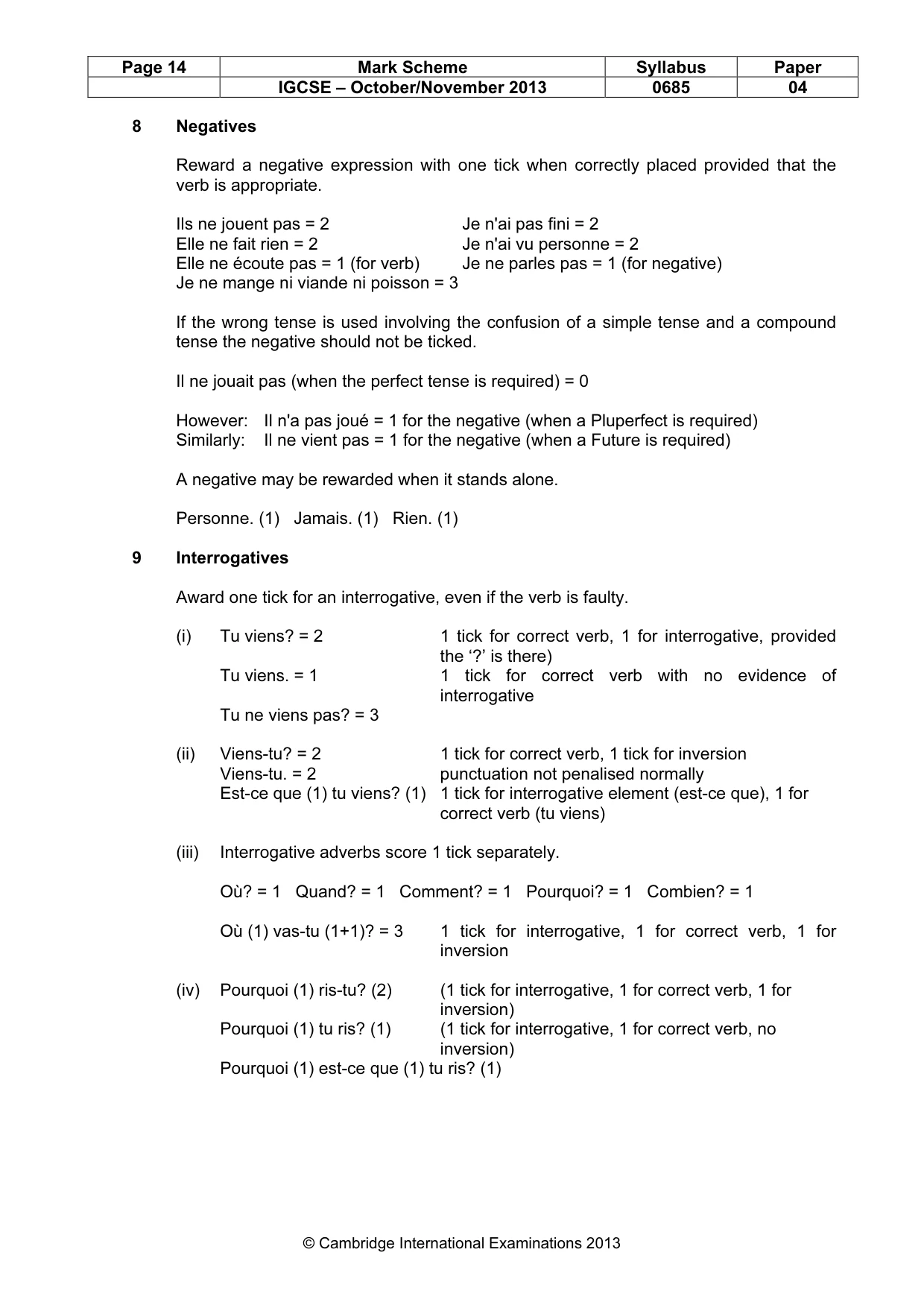 Mark scheme, page 14 of 23