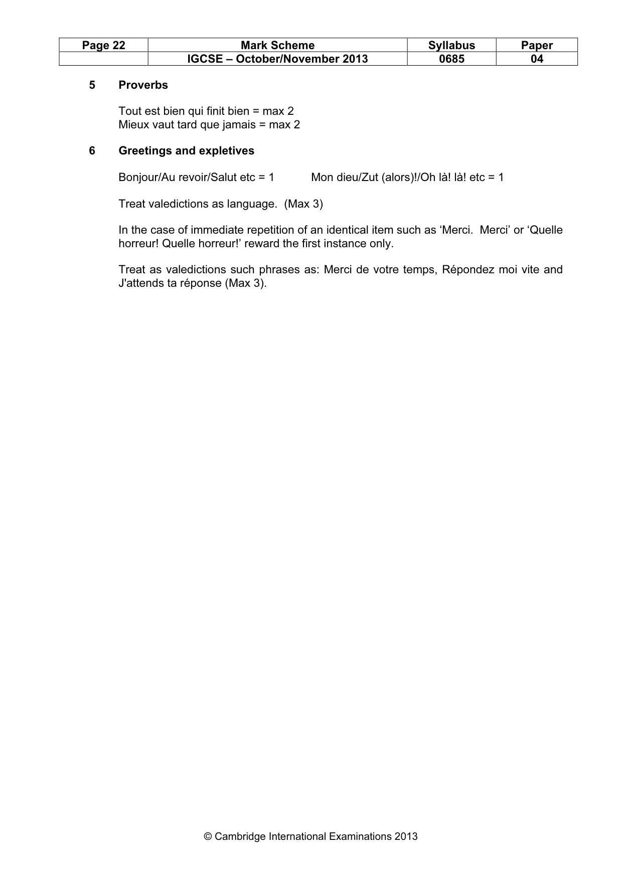 Mark scheme, page 22 of 23