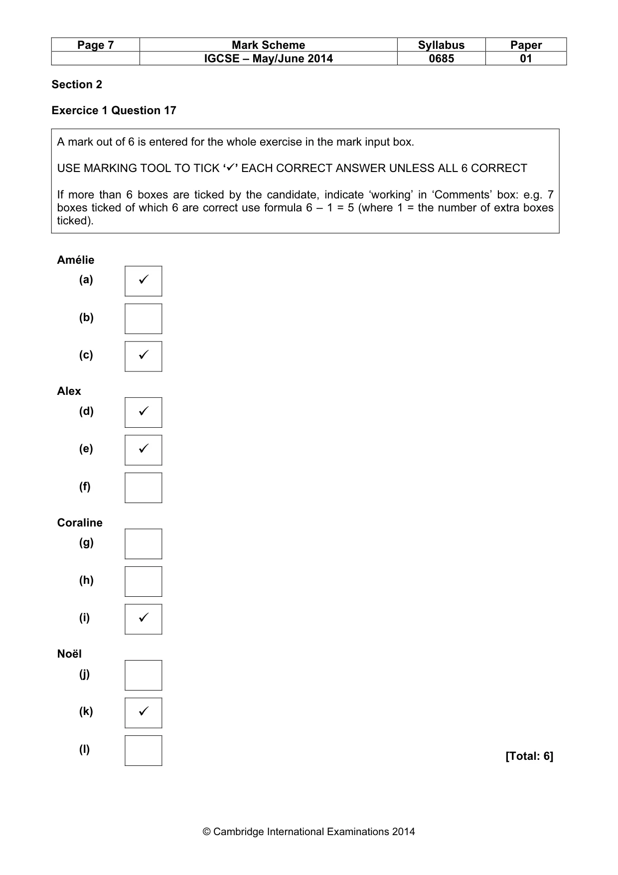 Mark scheme, page 7 of 14