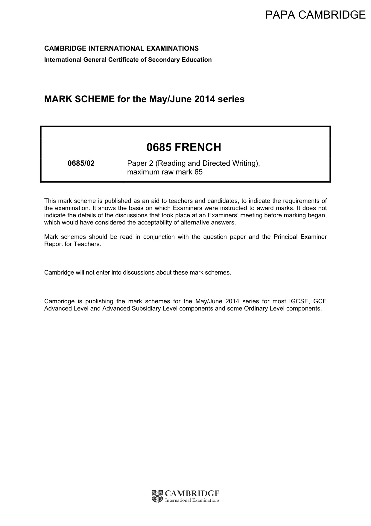 Mark scheme, page 1 of 19