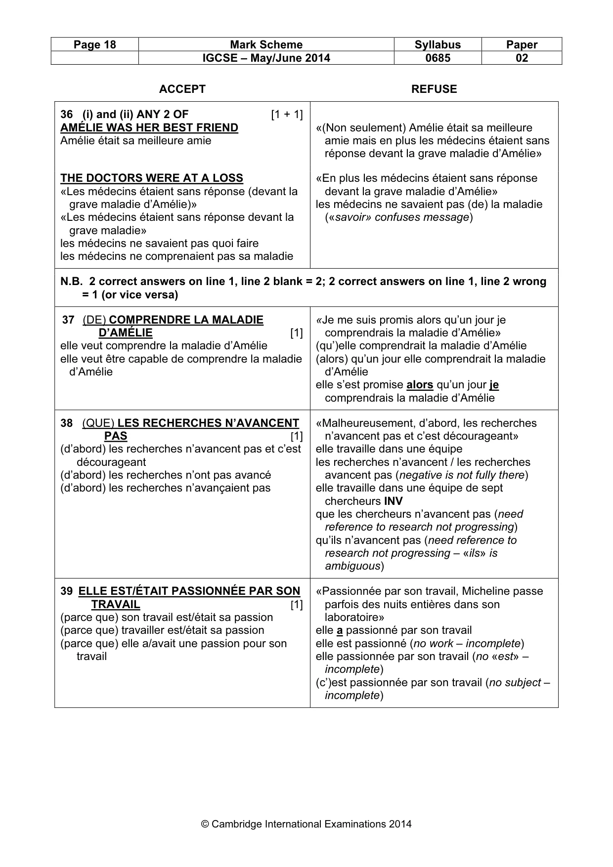 Mark scheme, page 18 of 19